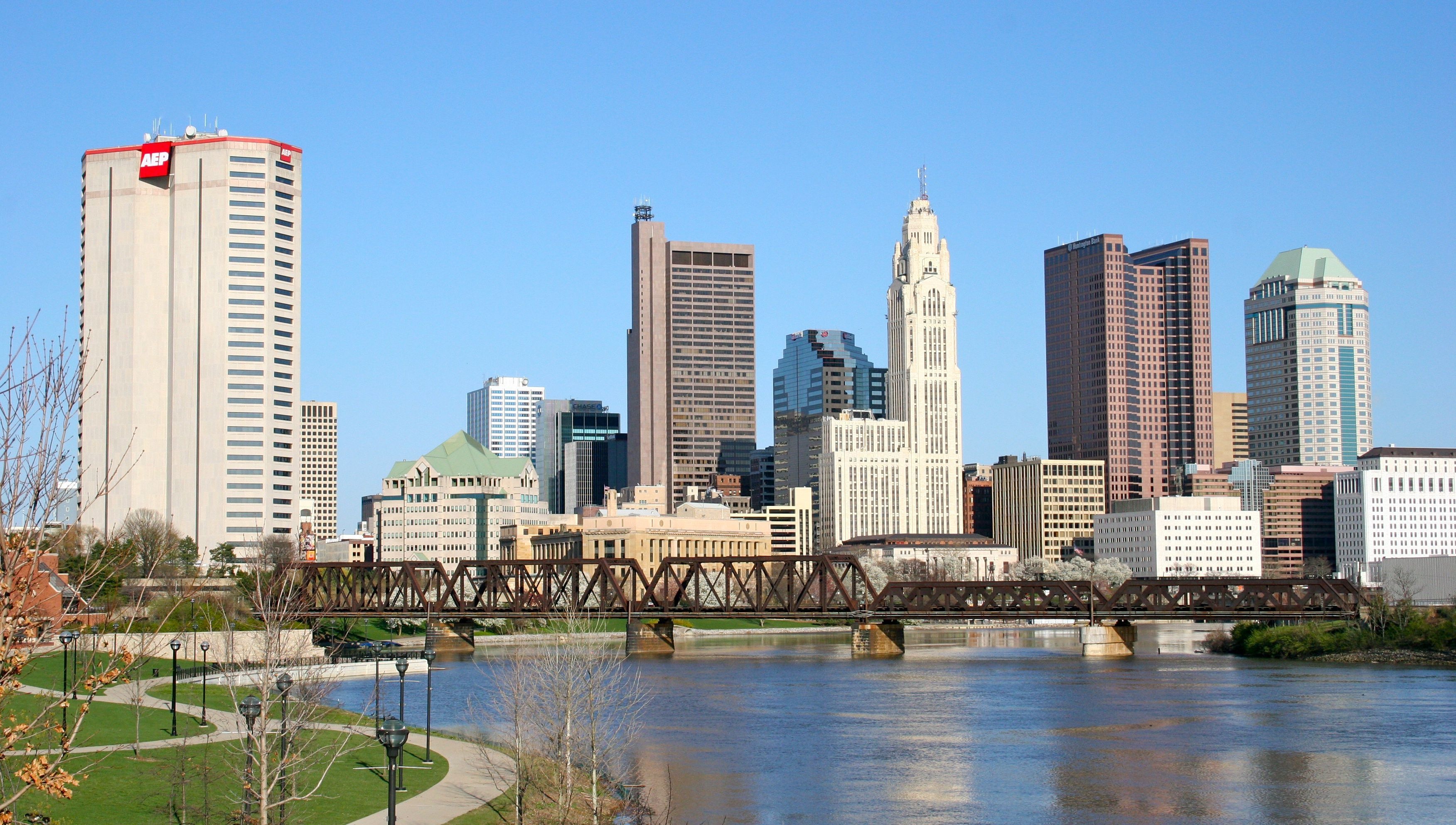 Columbus (Ohio), Travels, Skyline wallpapers, Columbus skyline, 3510x1990 HD Desktop