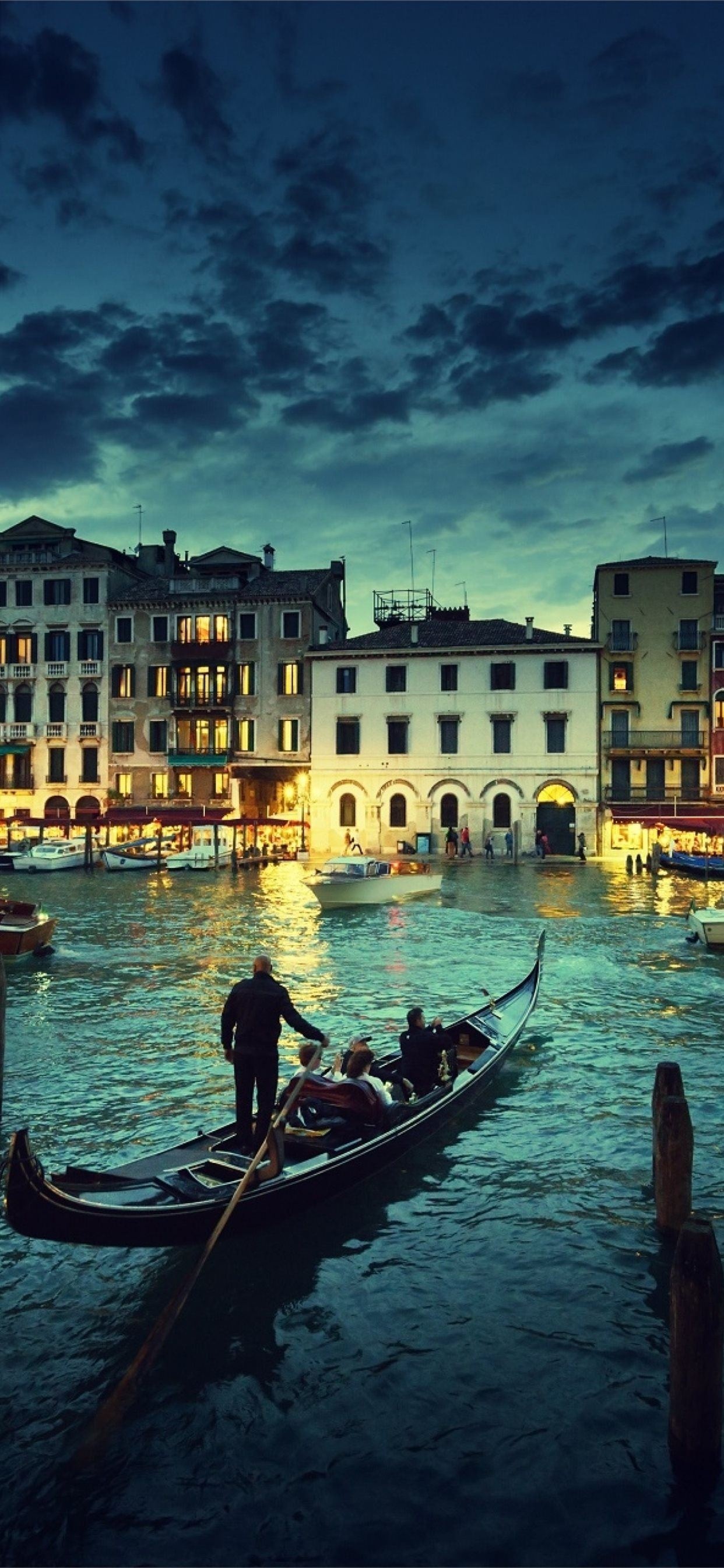 Venice night wallpapers, Italian cityscape, Night lights, Romantic ambiance, 1250x2690 HD Phone