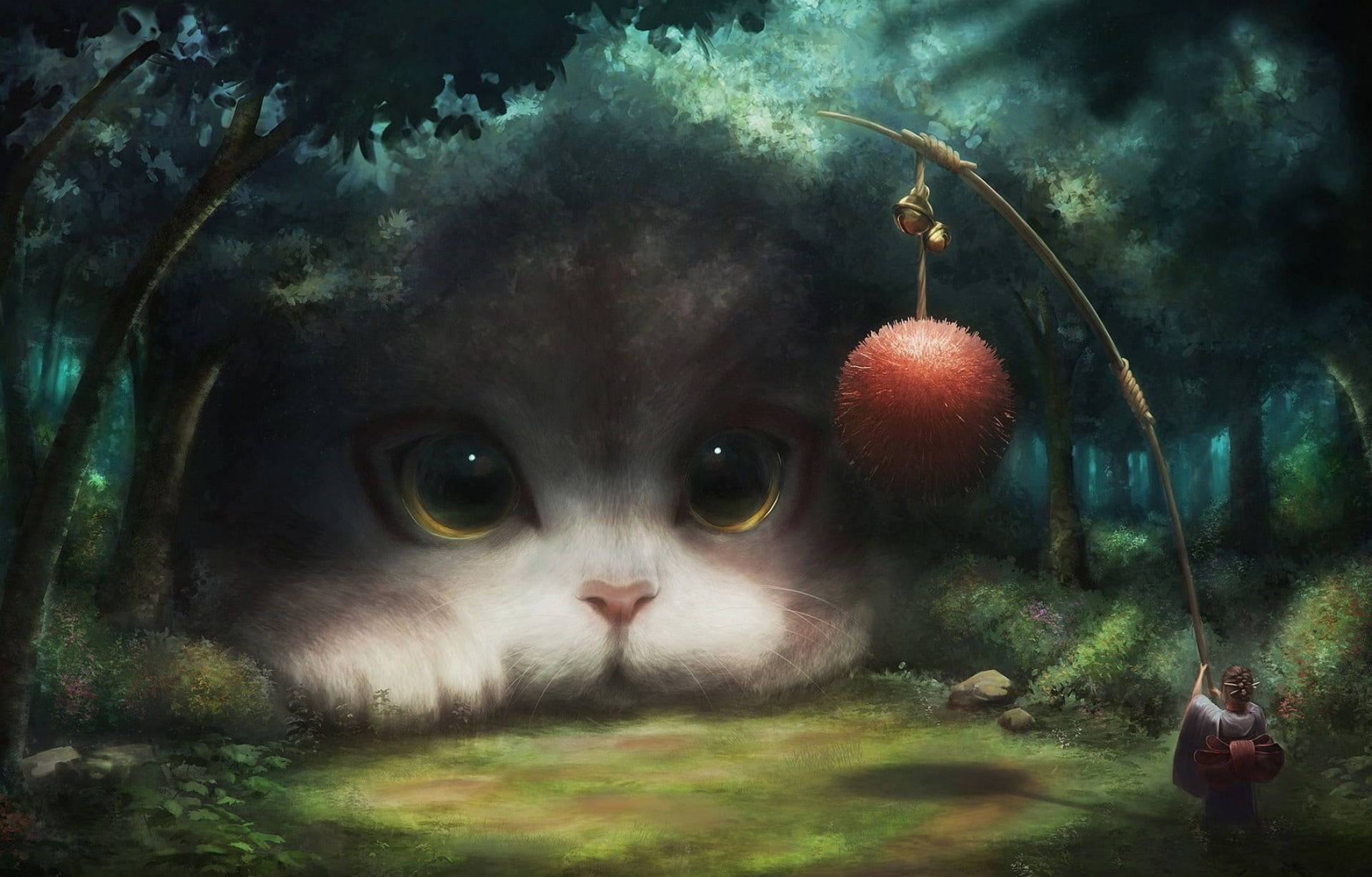 Giant cat, Fantasy Arts Wallpaper, 1920x1230 HD Desktop