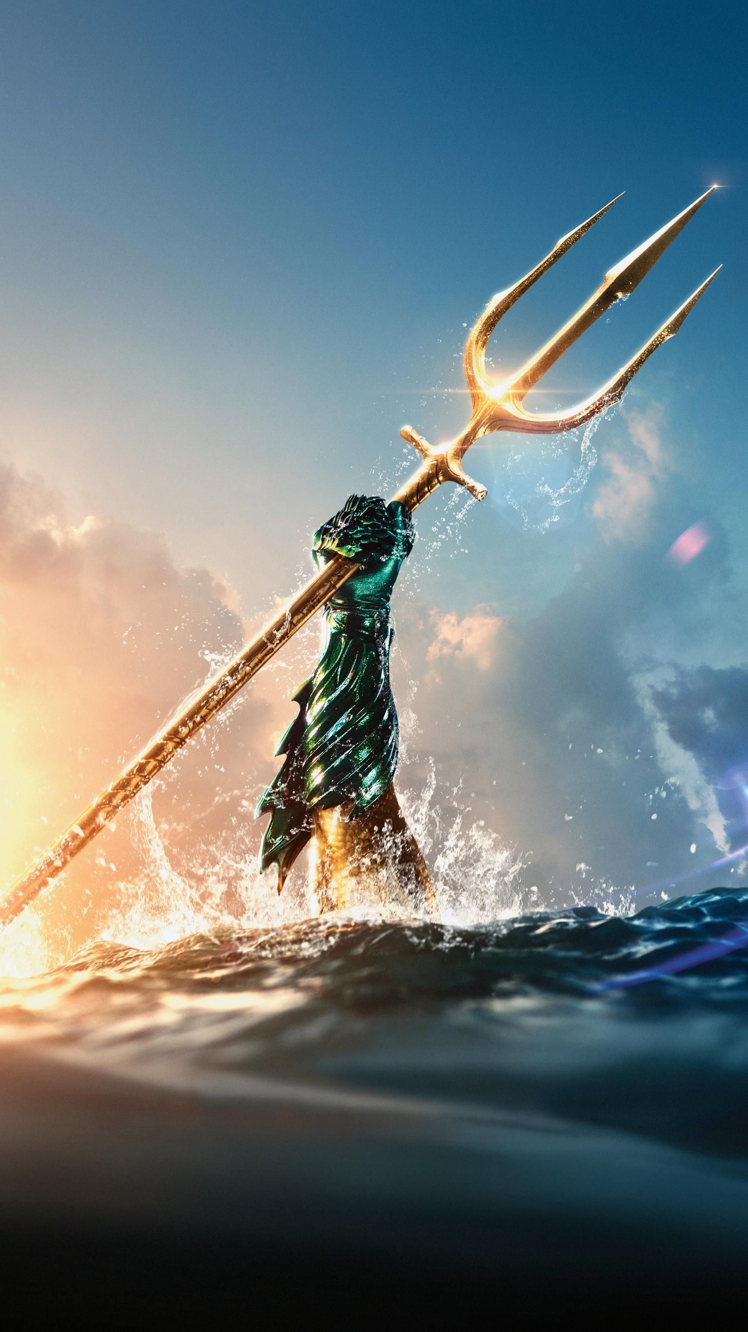 The Sacred Trident, Aquaman Wallpaper, 1540x2740 HD Phone