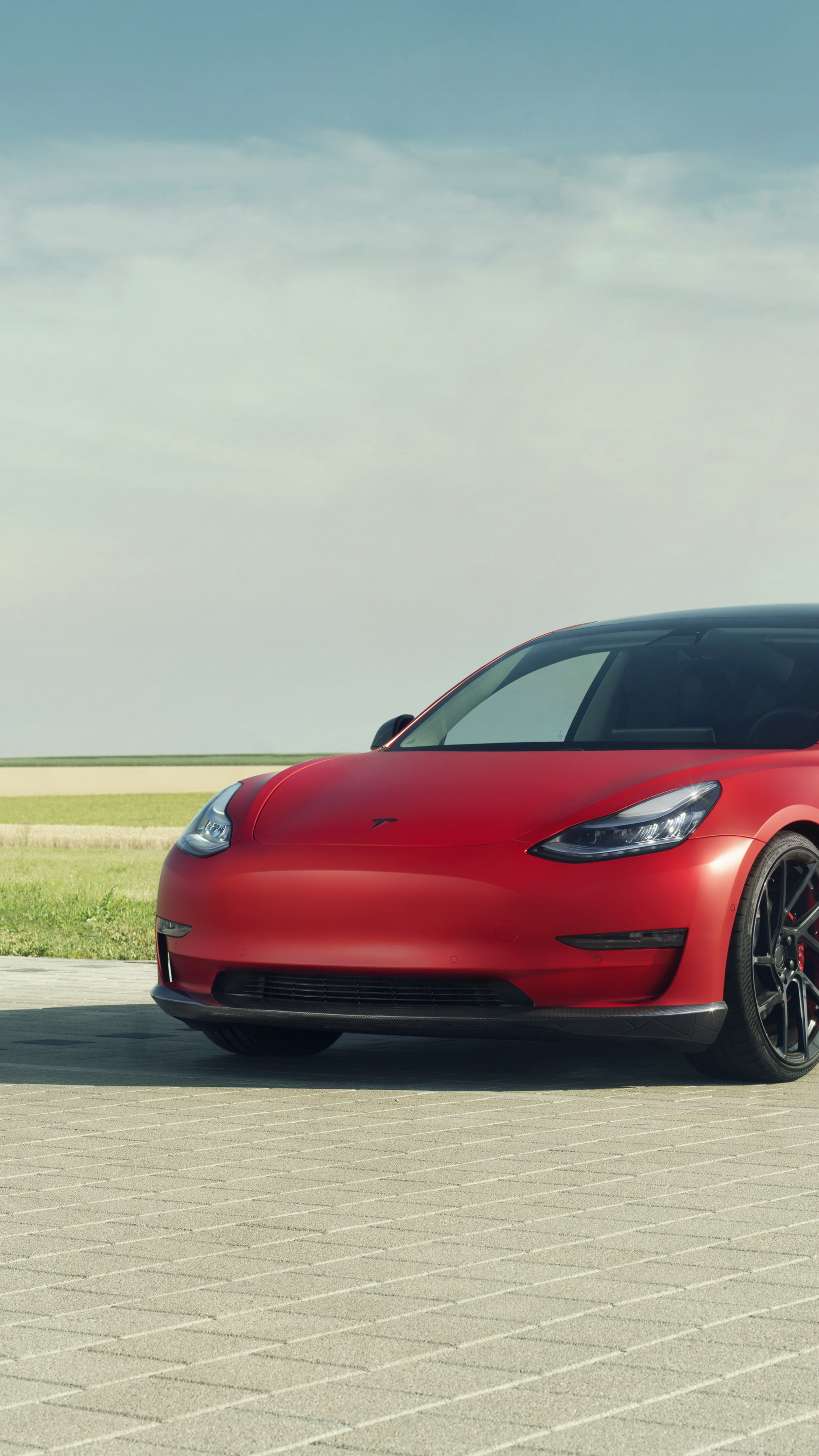 Novitec Tesla Model 3 2019, Charging wallpapers, Cutting-edge technology, Performance enhancements, 2160x3840 4K Phone