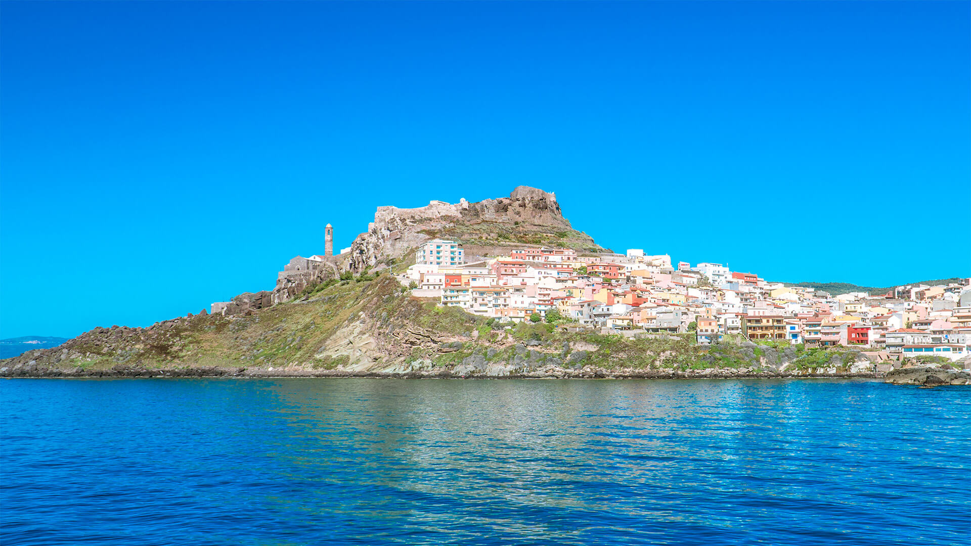 Medieval heart, Castelsardo vibes, Northern Sardinia, Seaside marvel, 1920x1080 Full HD Desktop