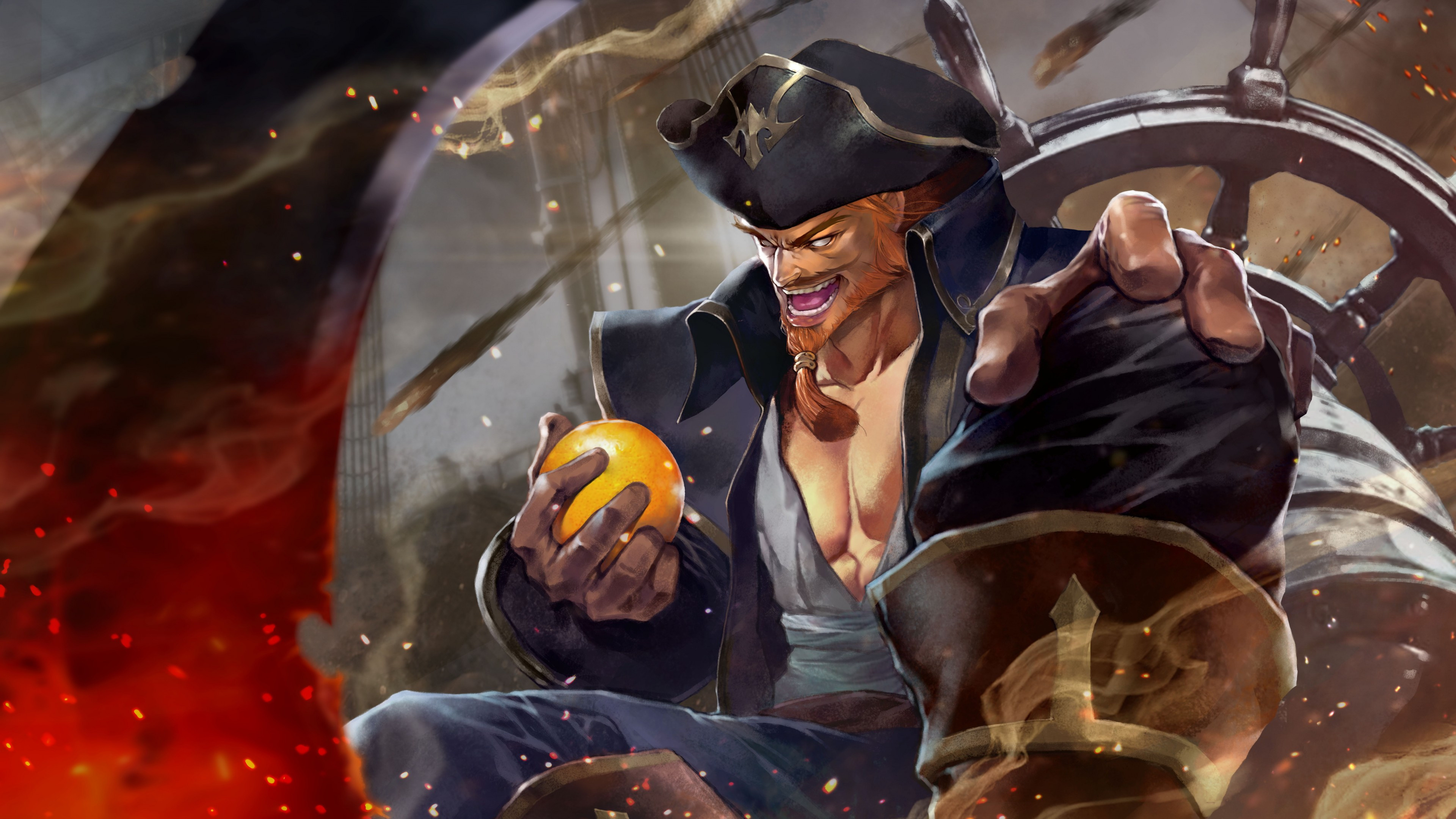 Gangplank, League of Legends, Concept art wallpapers, Gaming aesthetics, 3840x2160 4K Desktop