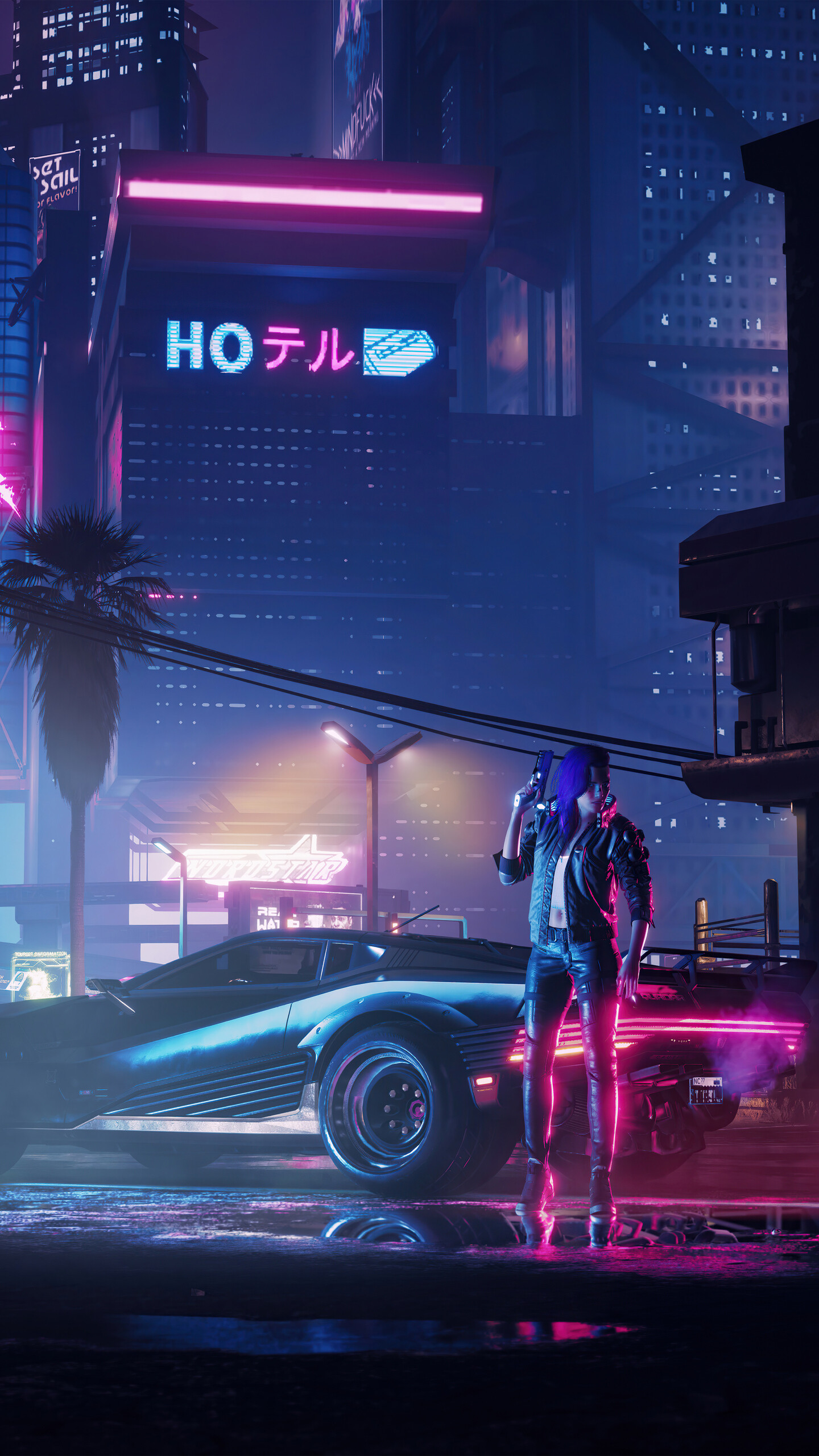 Cyberpunk 2077, Neon city, Samsung Galaxy S6, 1440x2560 HD Phone