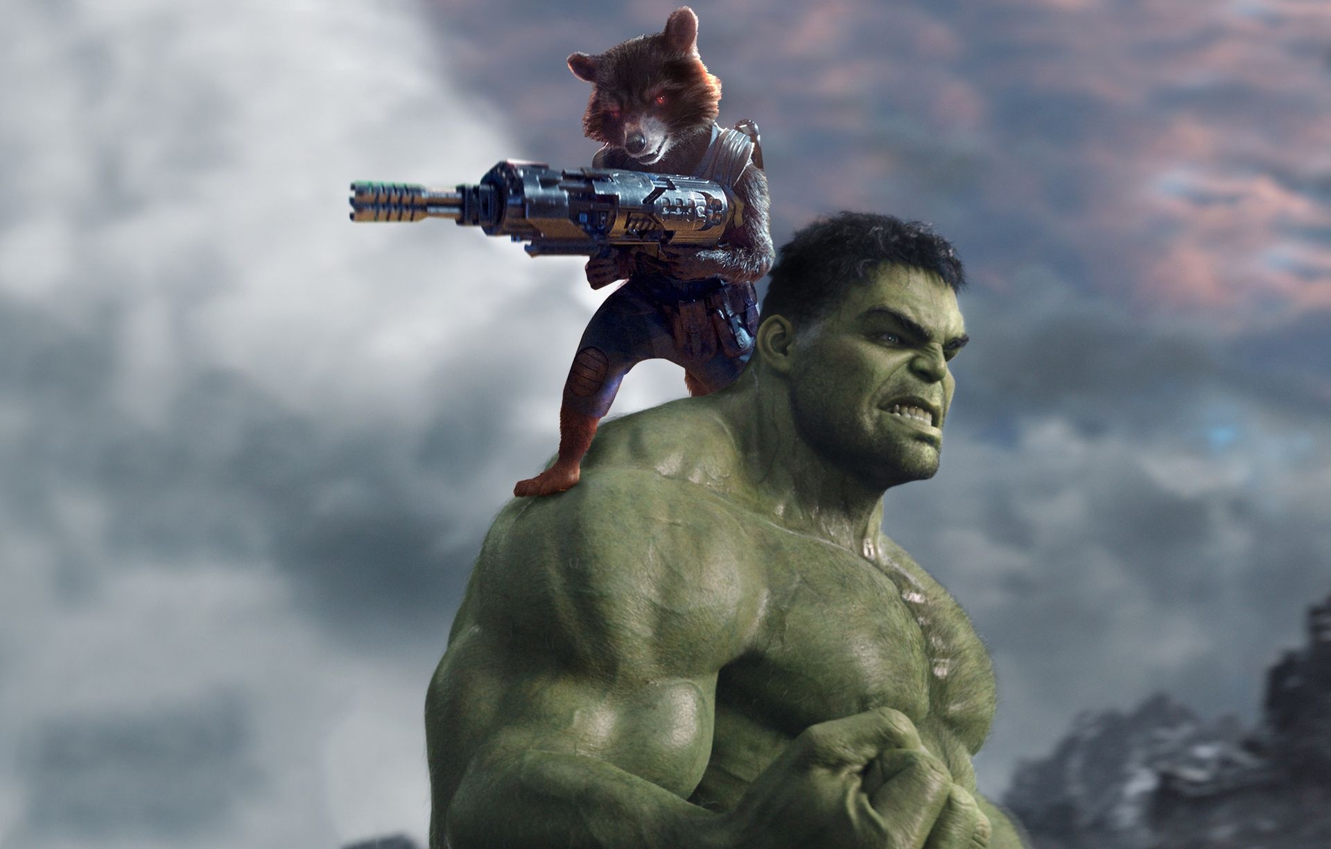 Hulk, Rocket Raccoon Wallpaper, 1920x1230 HD Desktop