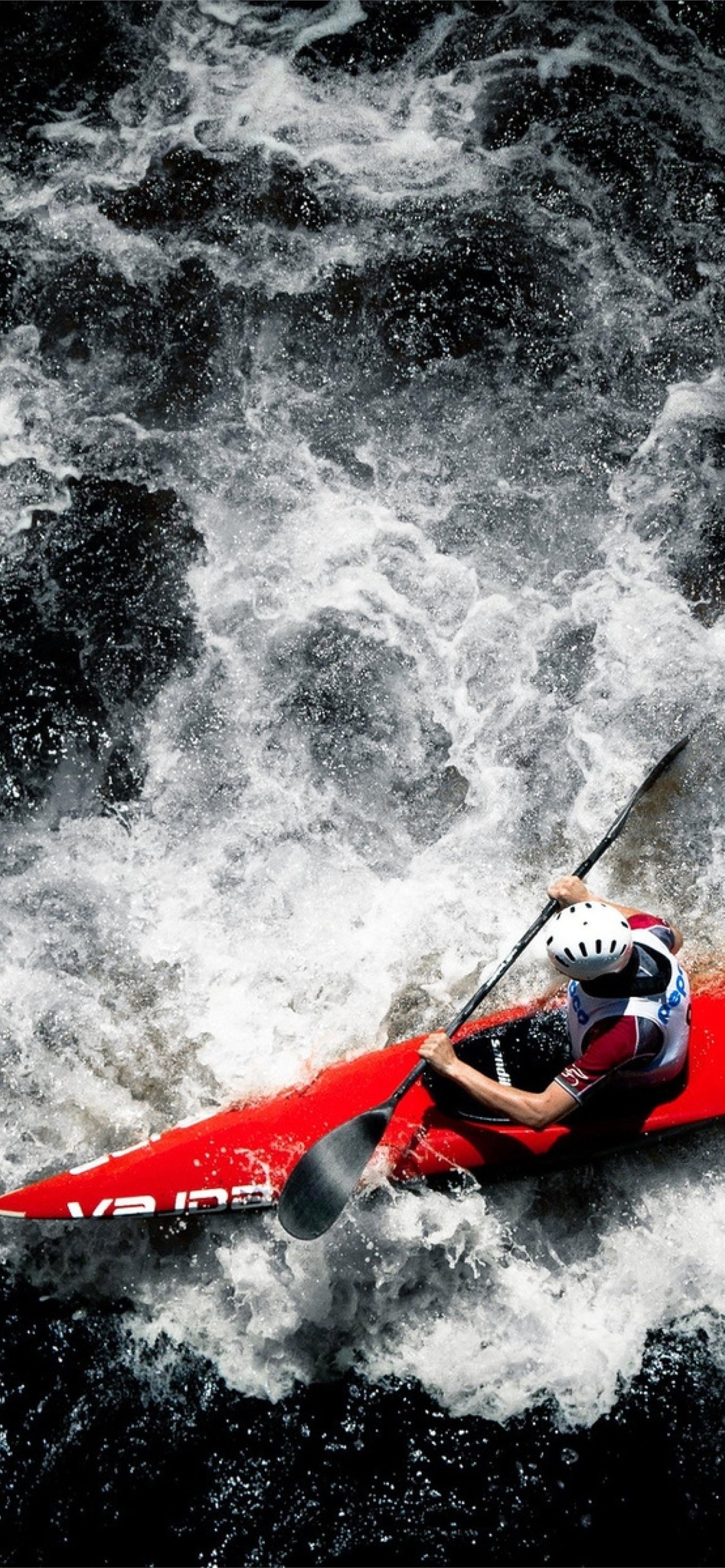 Whitewater kayaking, Rowing Wallpaper, 1290x2780 HD Phone