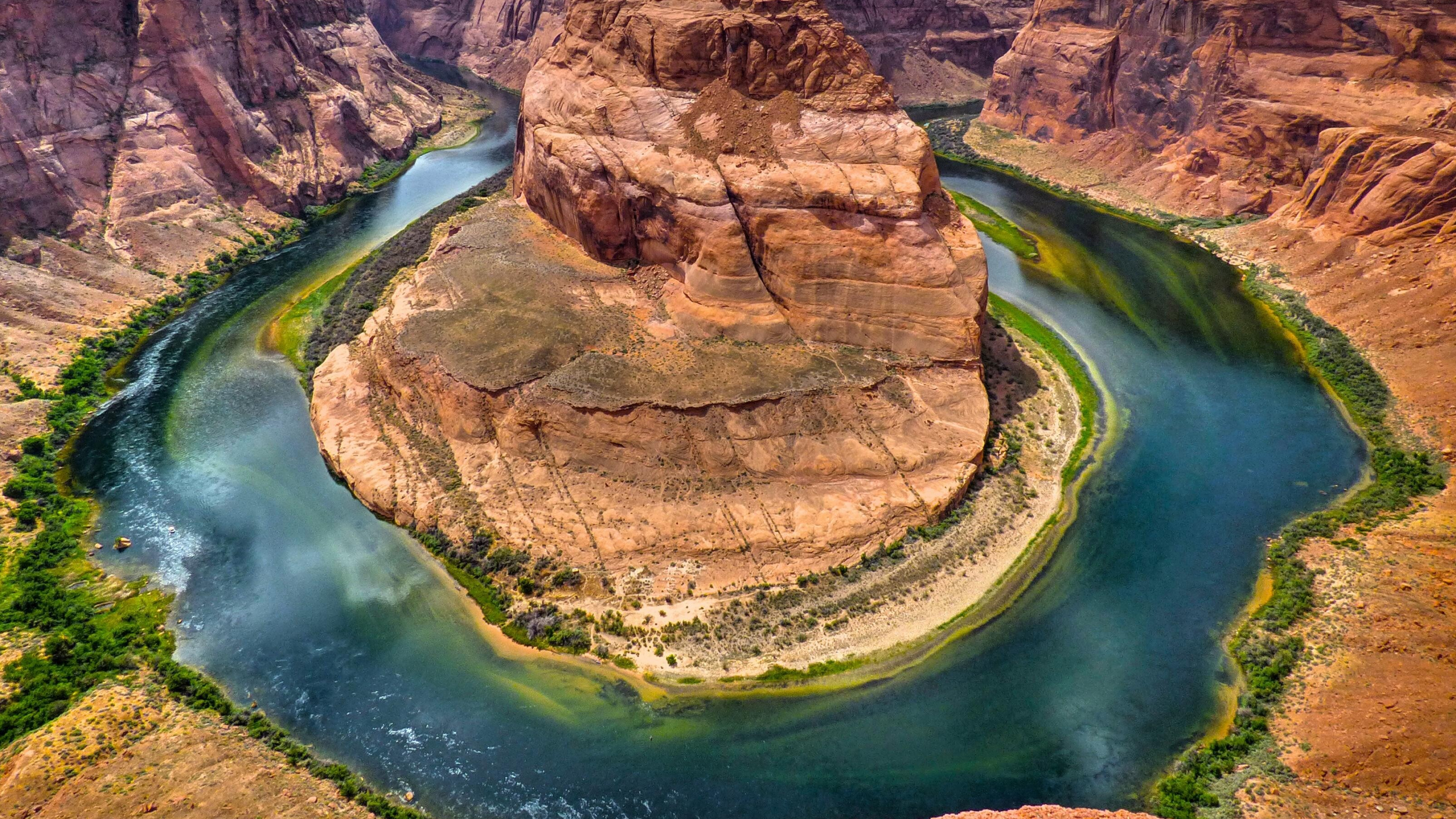 Horseshoe Bend, Geology Wallpaper, 3560x2000 HD Desktop