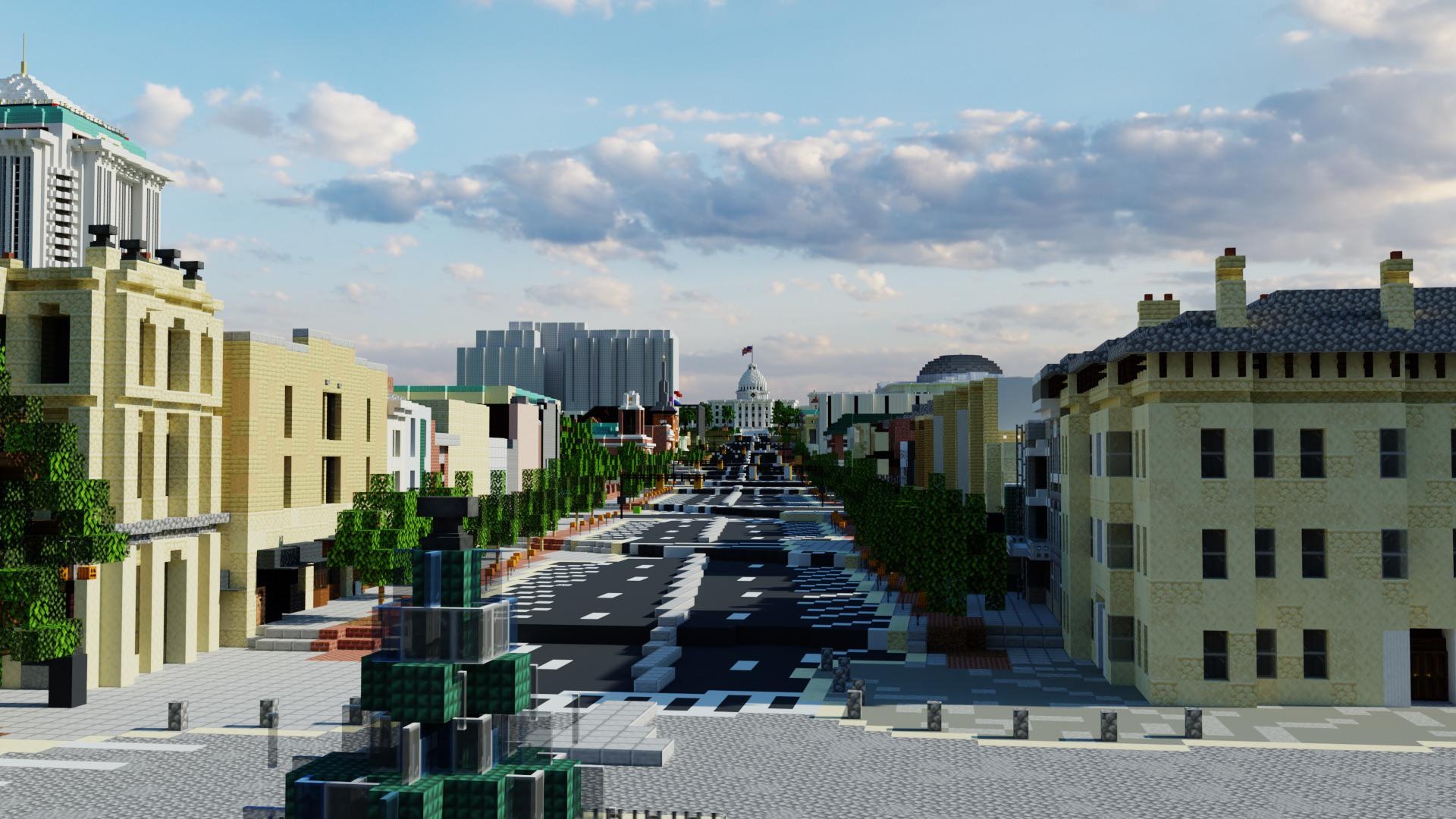 Montgomery, Minecraft replica, Scale model, Alabama, 1920x1080 Full HD Desktop