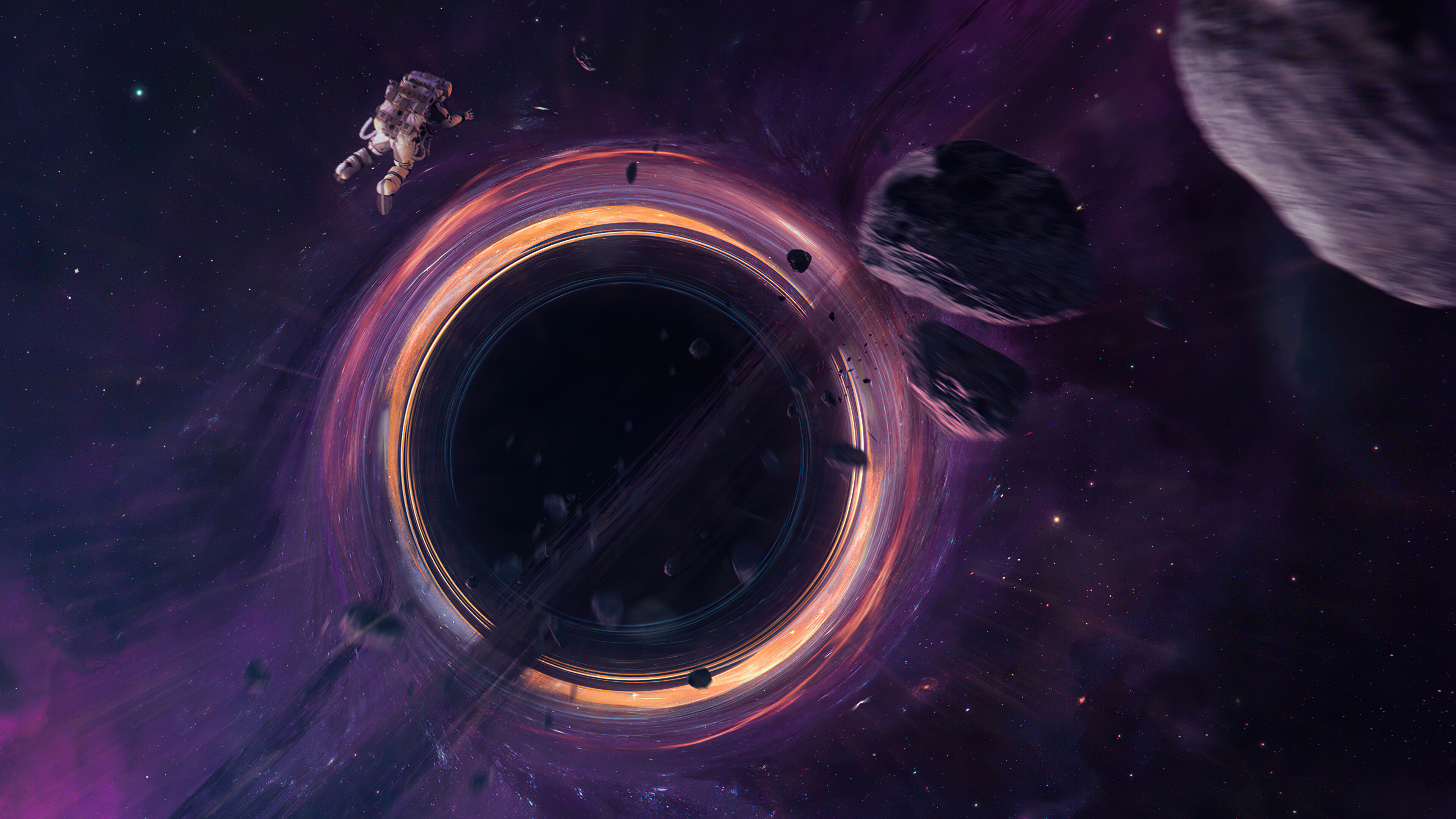 Black hole, Ultra HD wallpaper, Deep space mystery, Singularity, 3840x2160 4K Desktop