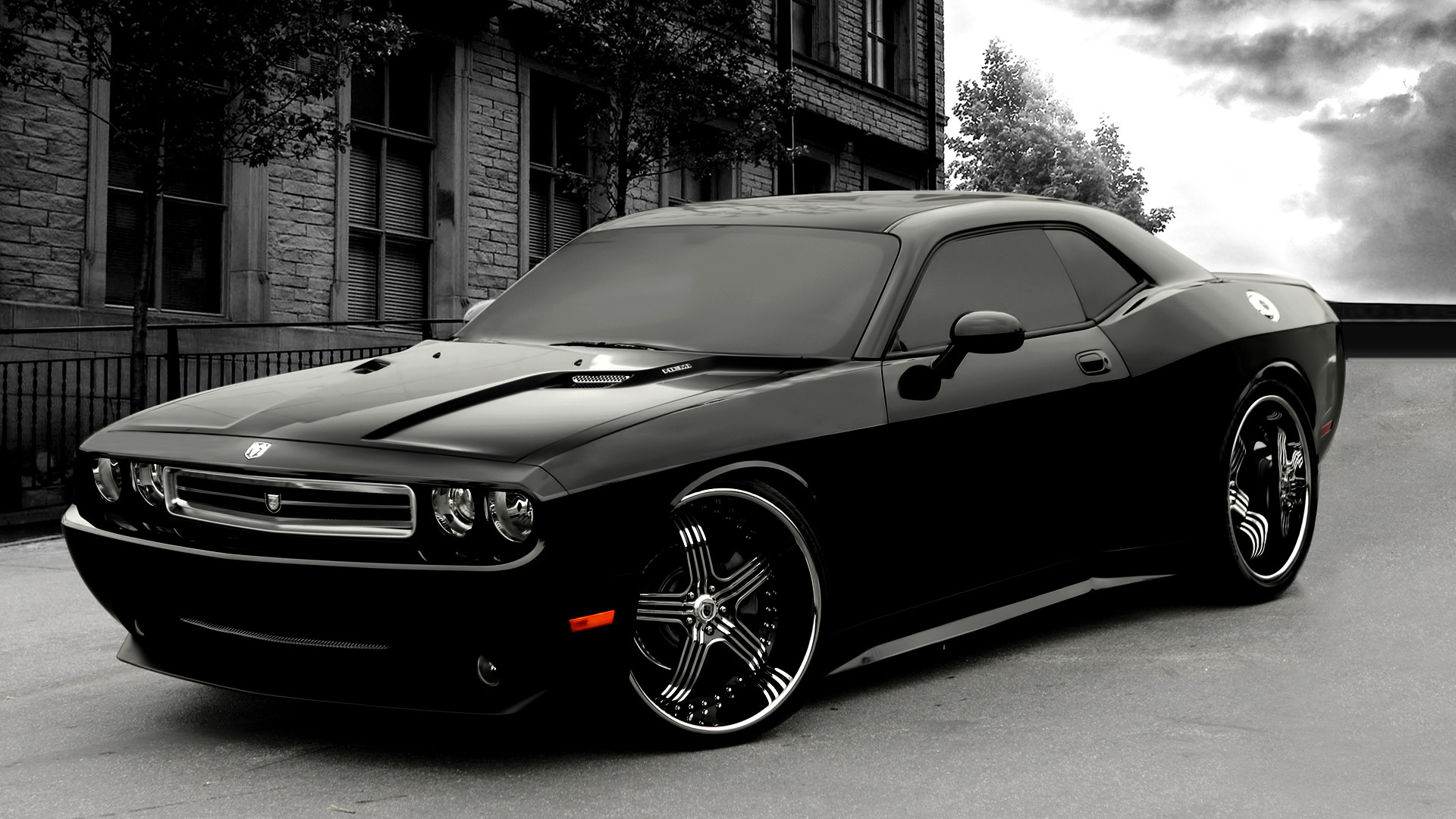 Challenger Monochrome, Dodge Wallpaper, 1920x1080 Full HD Desktop