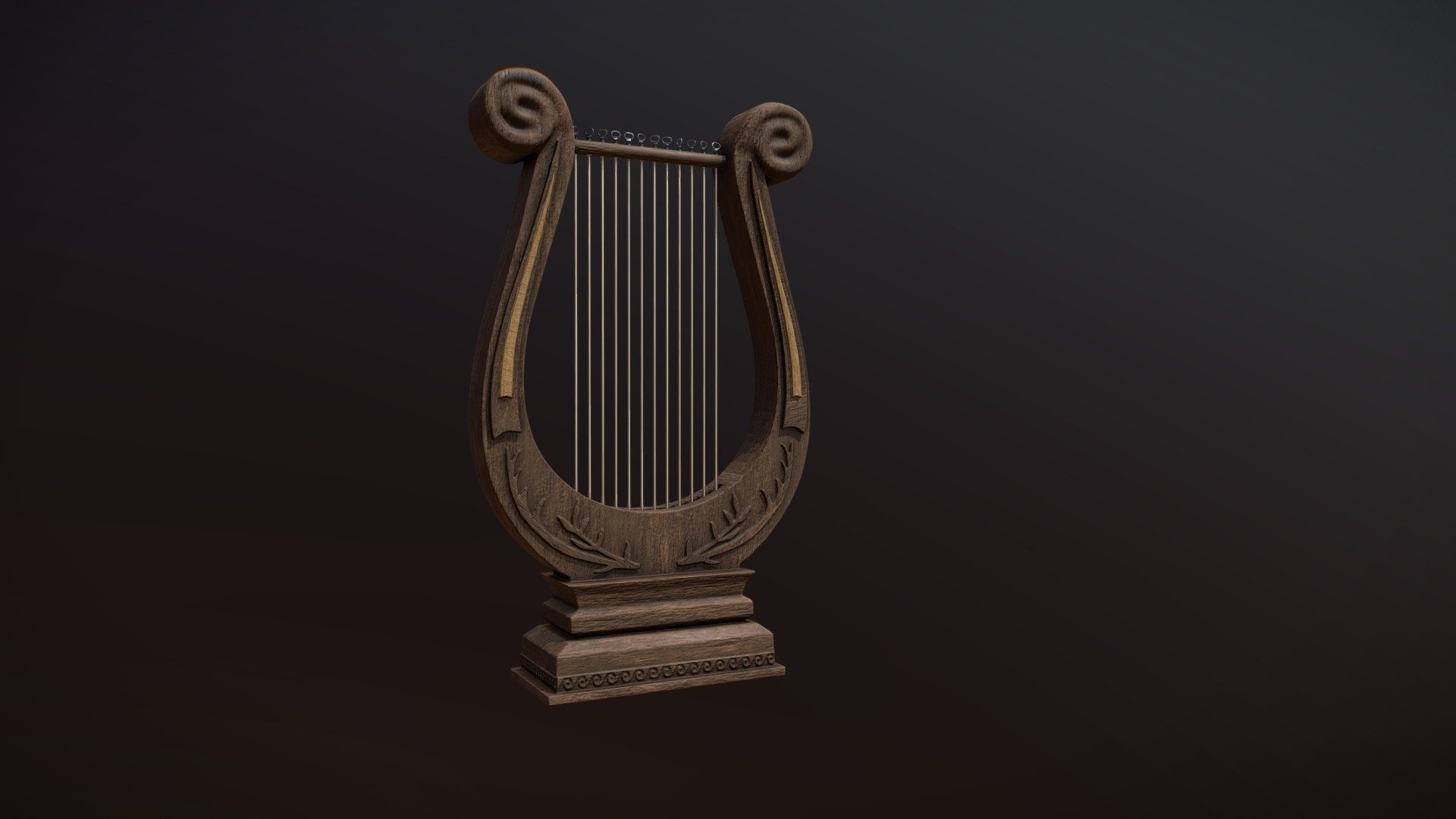 Lyre music, Greek lyre, 3D model, Dimitryzub, 1920x1080 Full HD Desktop