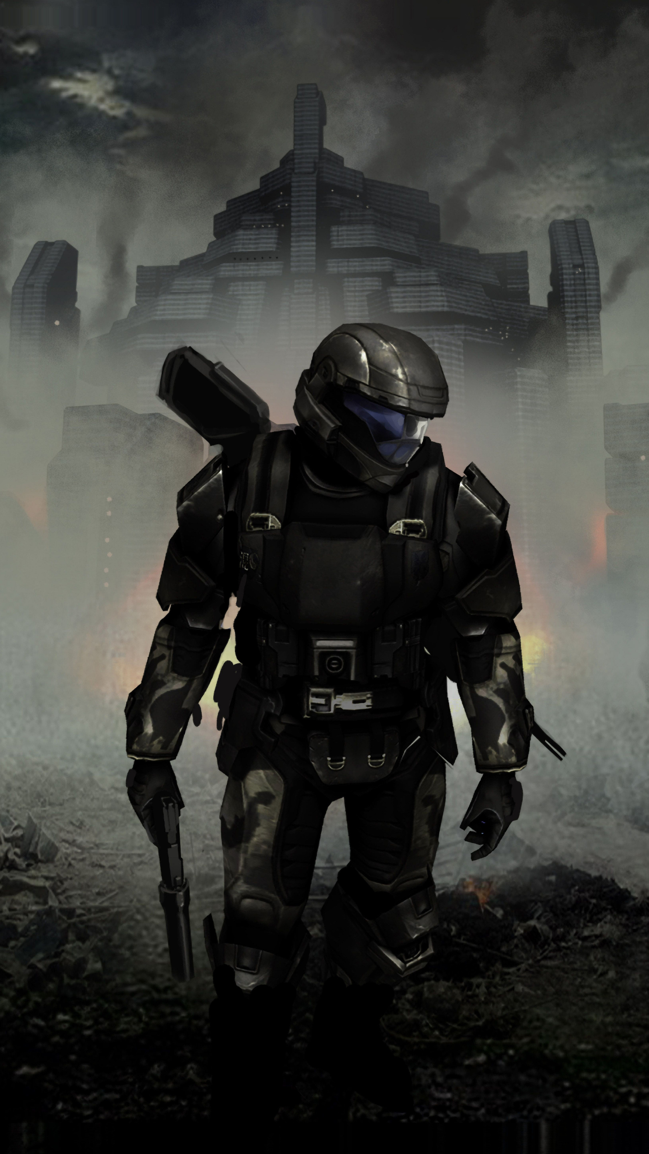 Halo 3: ODST, Concept art, Unique wallpaper, Artistic representation, 2160x3840 4K Phone