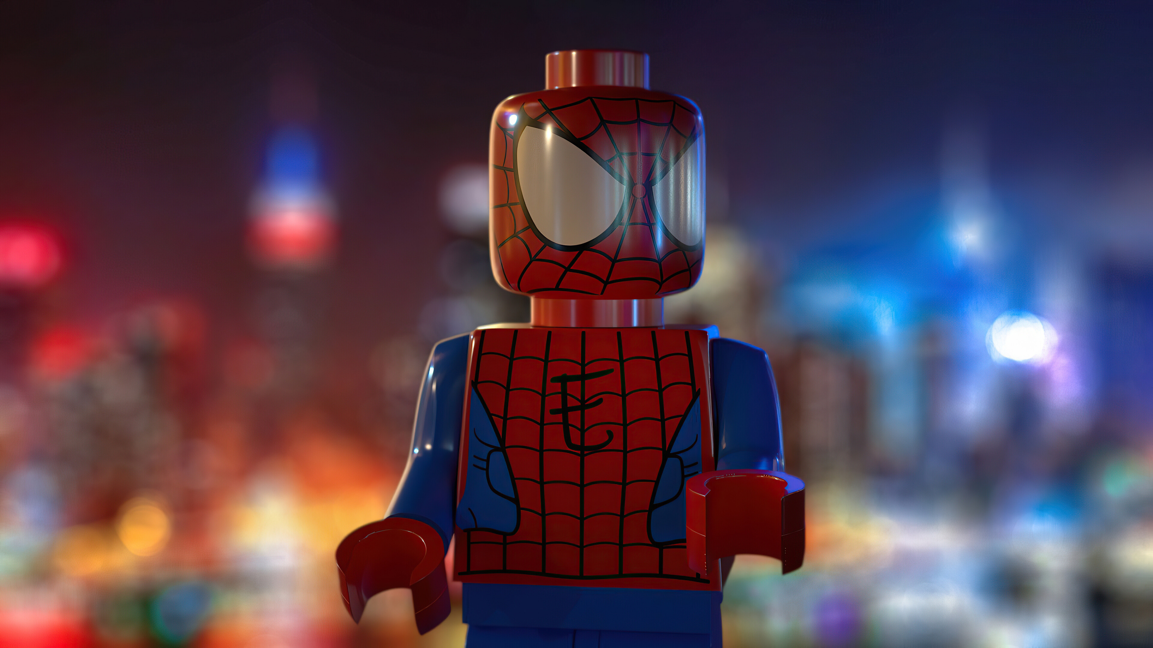 Spider-Man Lego wallpapers, Superhero action, Dynamic poses, Epic battles, 3840x2160 4K Desktop