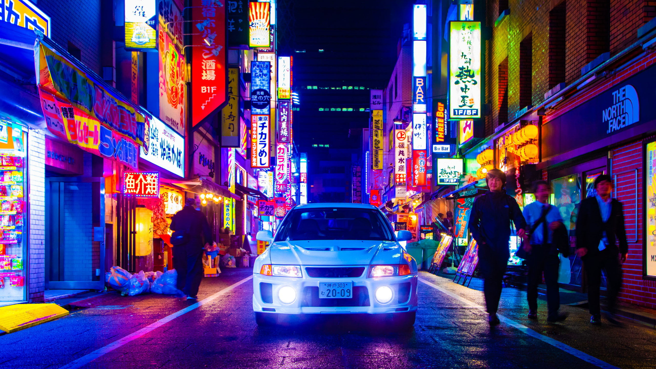 Evo V Neon City, Lancer Evo Wallpaper, 2560x1440 HD Desktop