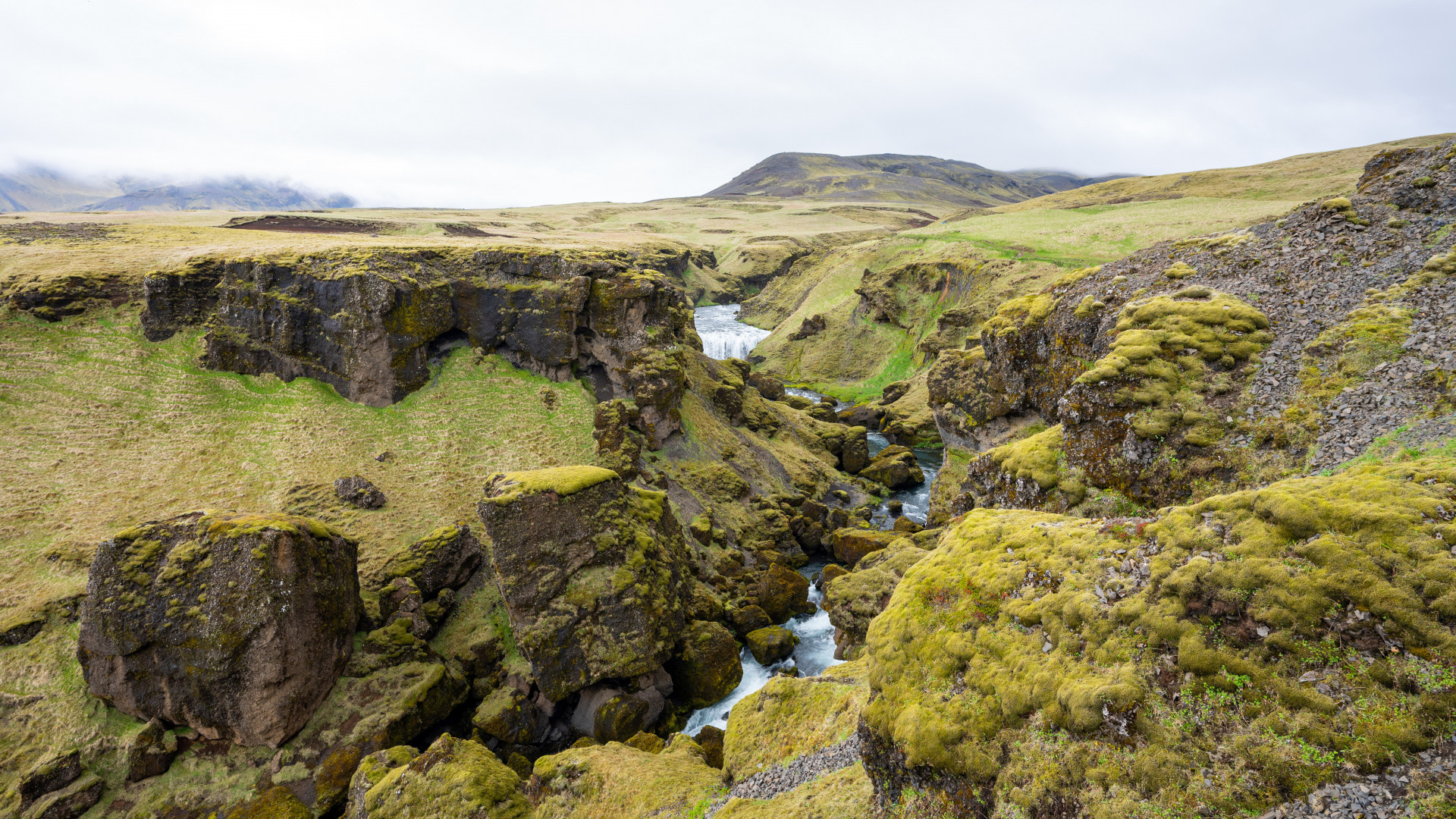 Thingvellir National Park, Steinbogafoss waterfall, Island, Skogar, 1920x1080 Full HD Desktop