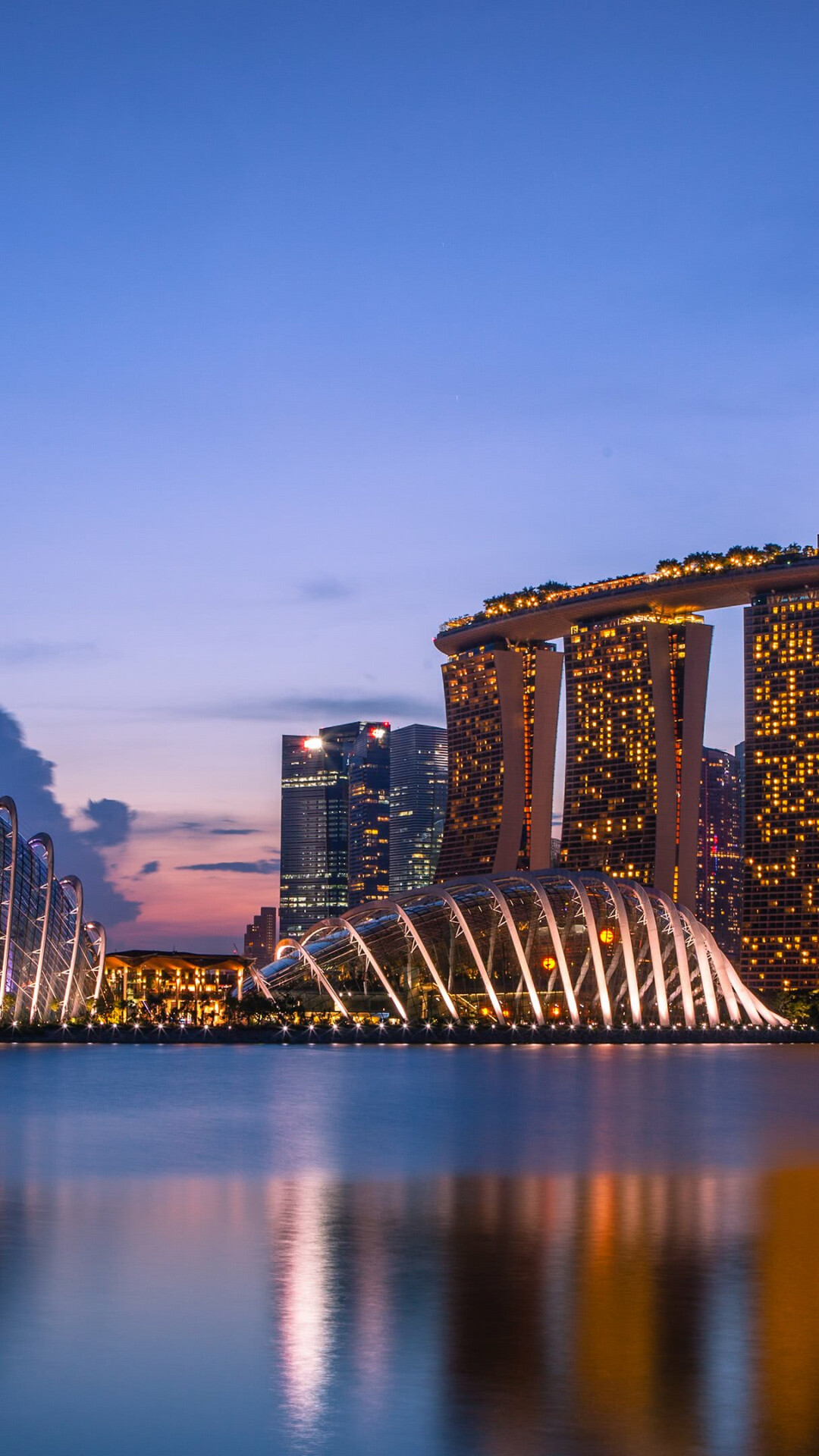 Singapore, Marina Bay at night, UHD 4k wallpaper, 1080x1920 Full HD Phone