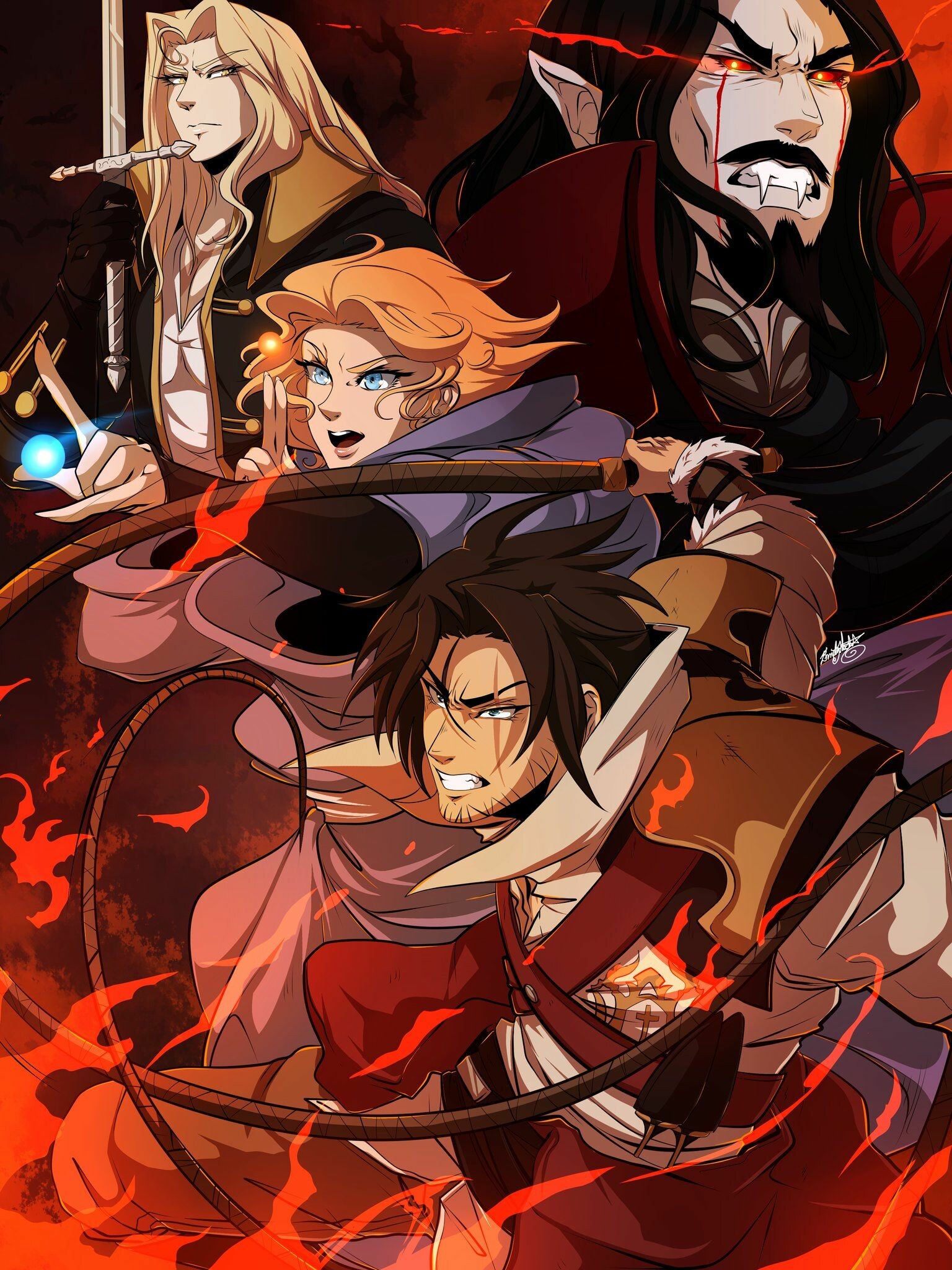 Castlevania, Anime shows, Netflix, El Bueno art collection, 1540x2050 HD Phone