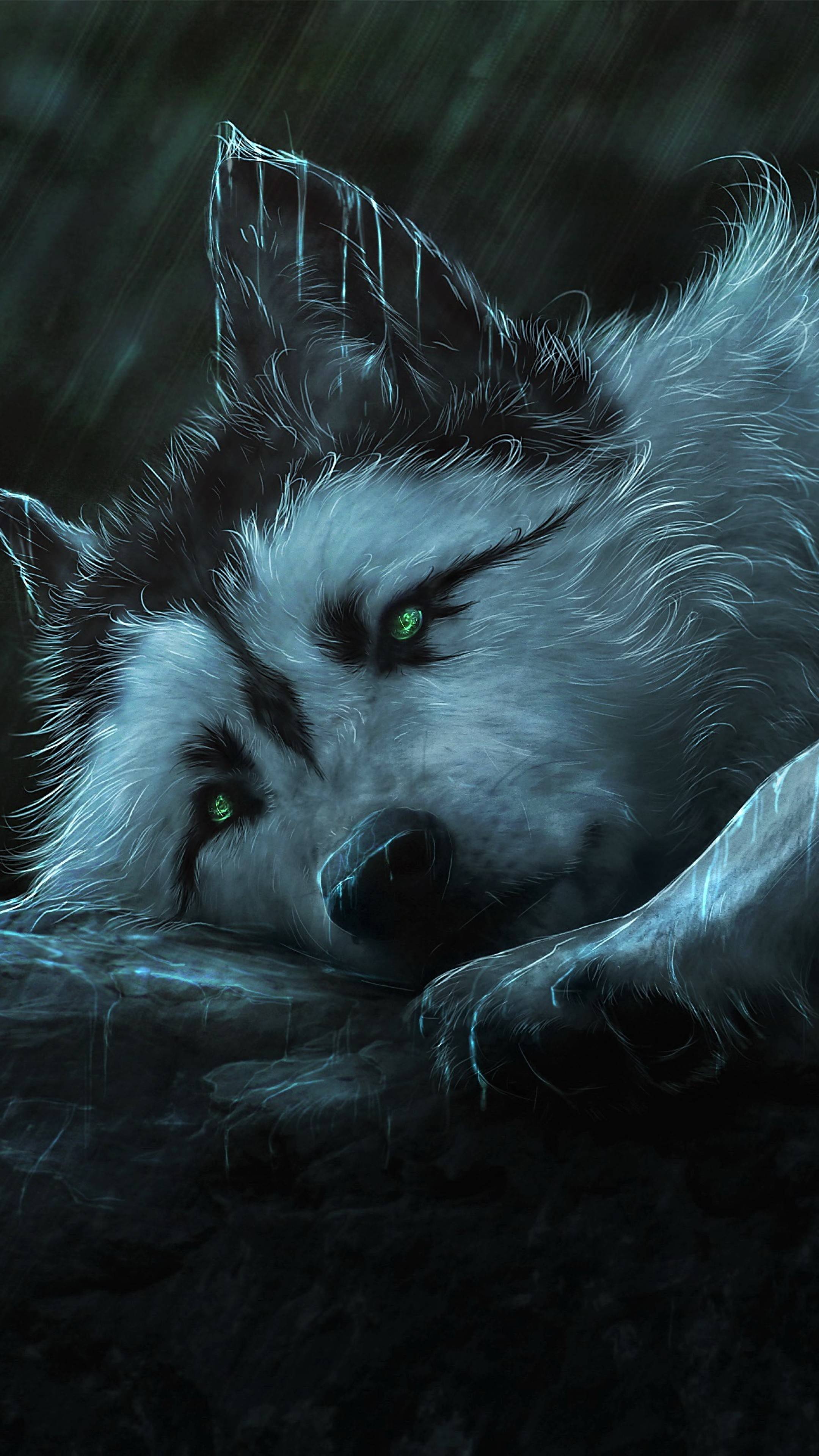 Artwork, Ice Wolf Wallpaper, 2160x3840 4K Phone