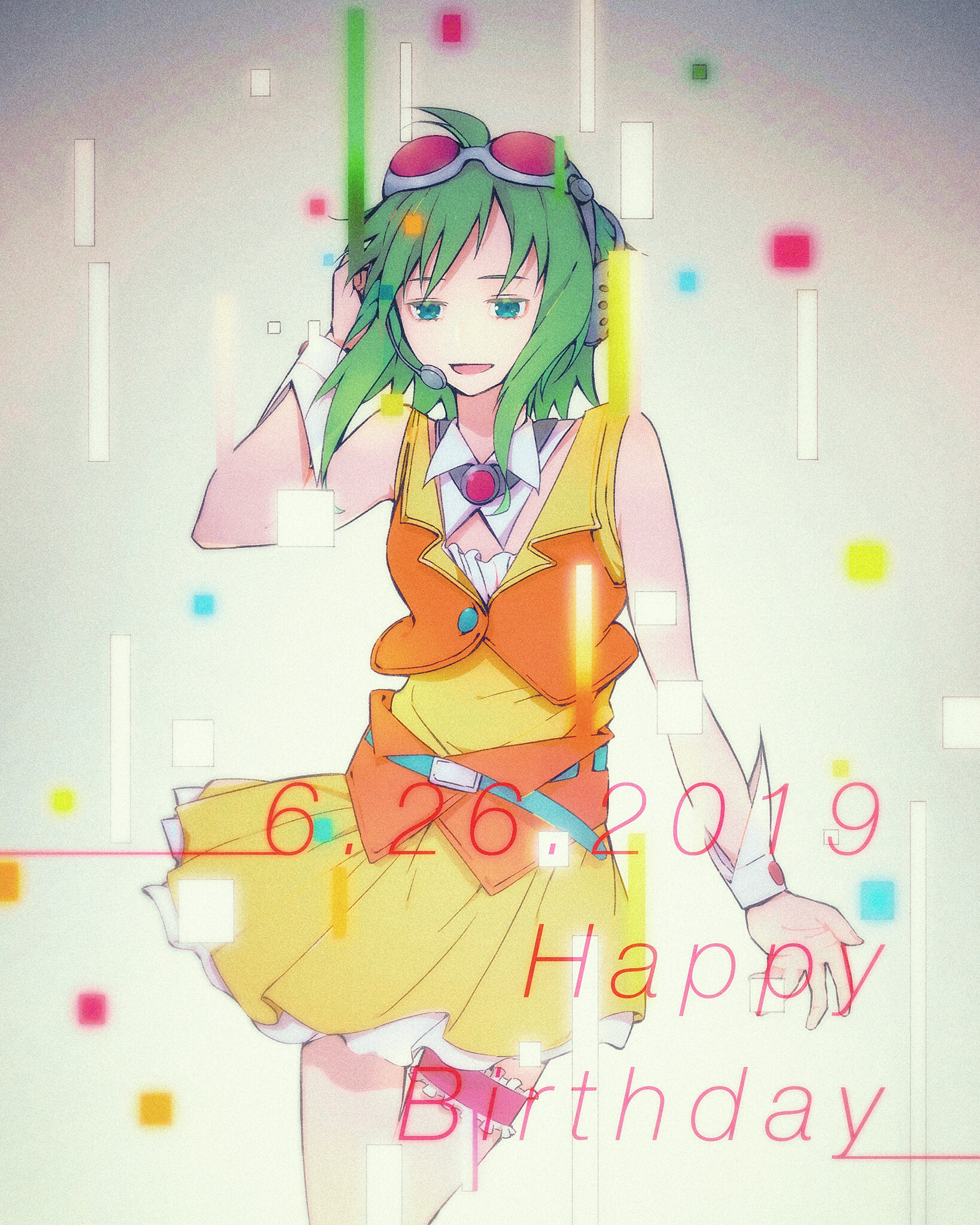 GUMI Vocaloid, Angel Huang's birthday, Fanarts celebration, Gumirumi, 1640x2050 HD Phone