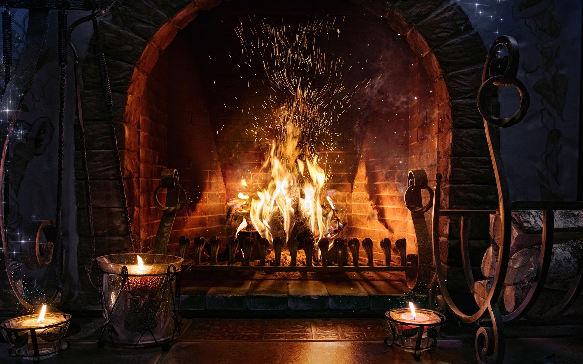 Sparks, Fireplaces Wallpaper, 1920x1200 HD Desktop