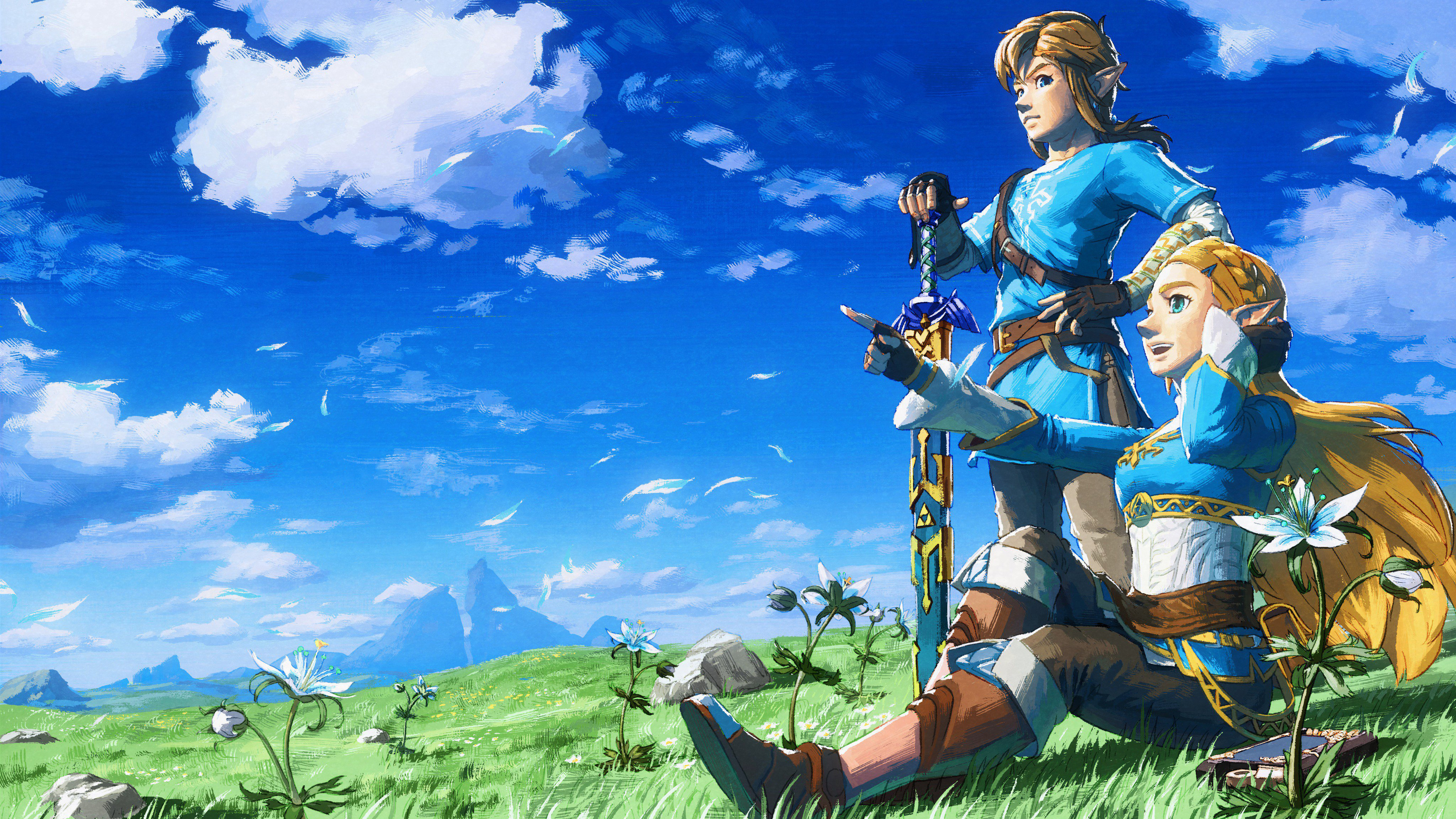 Link and Zelda, Legend of Zelda: Breath of the Wild Wallpaper, 3840x2160 4K Desktop