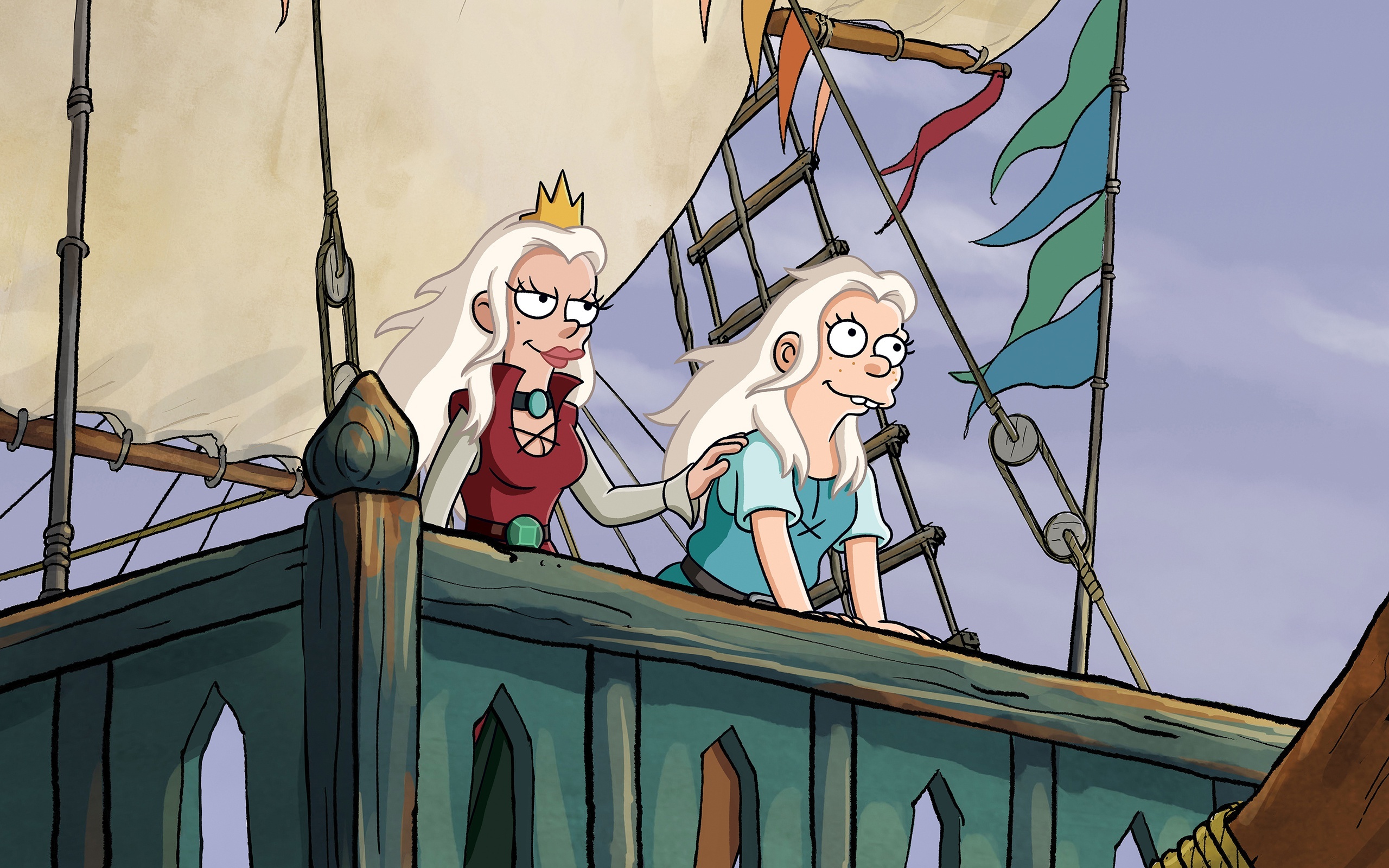 Queen Dagmar and Princess Bean, Disenchantment Wallpaper, 2560x1600 HD Desktop