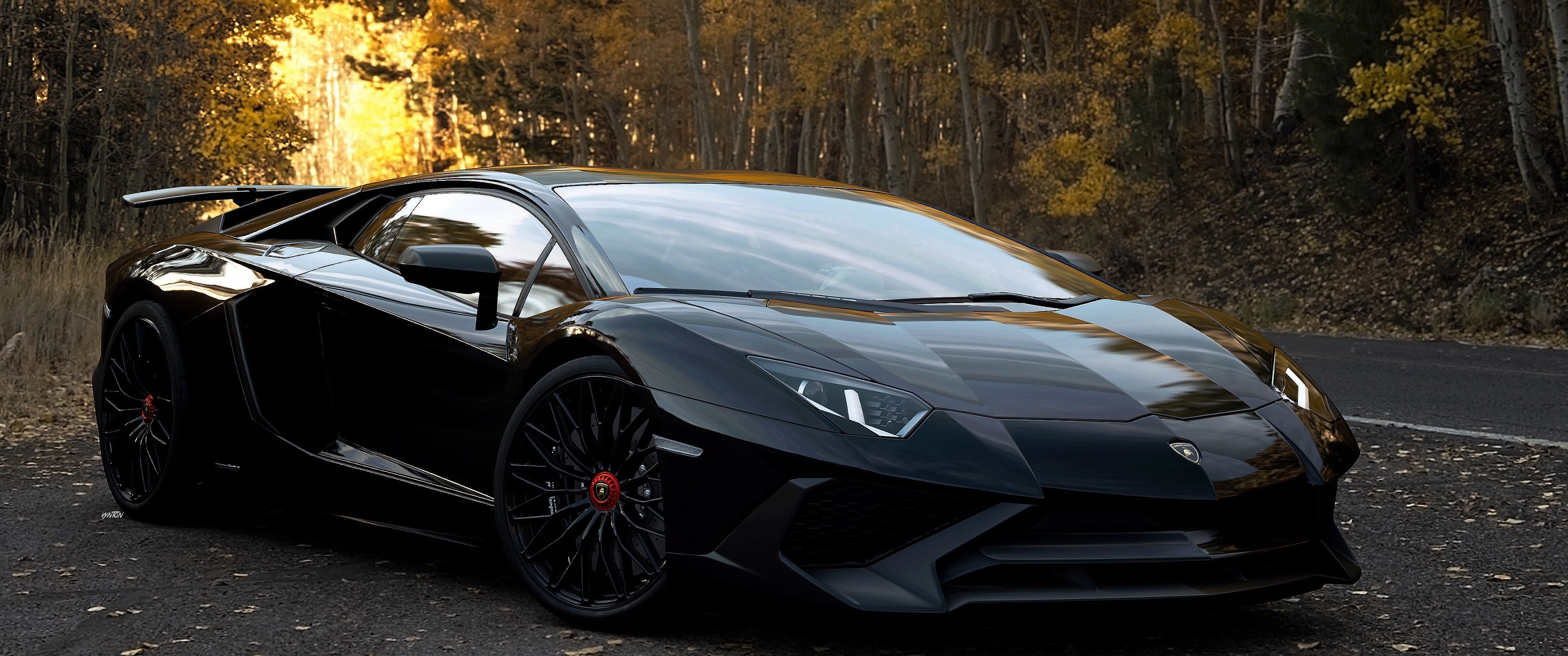 Darth Vader inspiration, Lamborghini Aventador Wallpaper, 3440x1440 Dual Screen Desktop