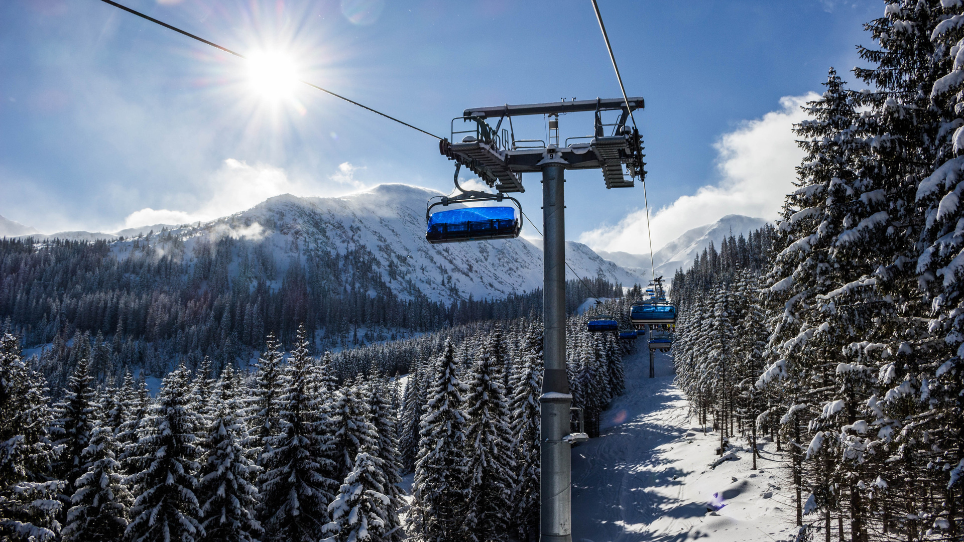 Ski Lift, Snow trees, Winter 5K, Laptop, 1920x1080 Full HD Desktop