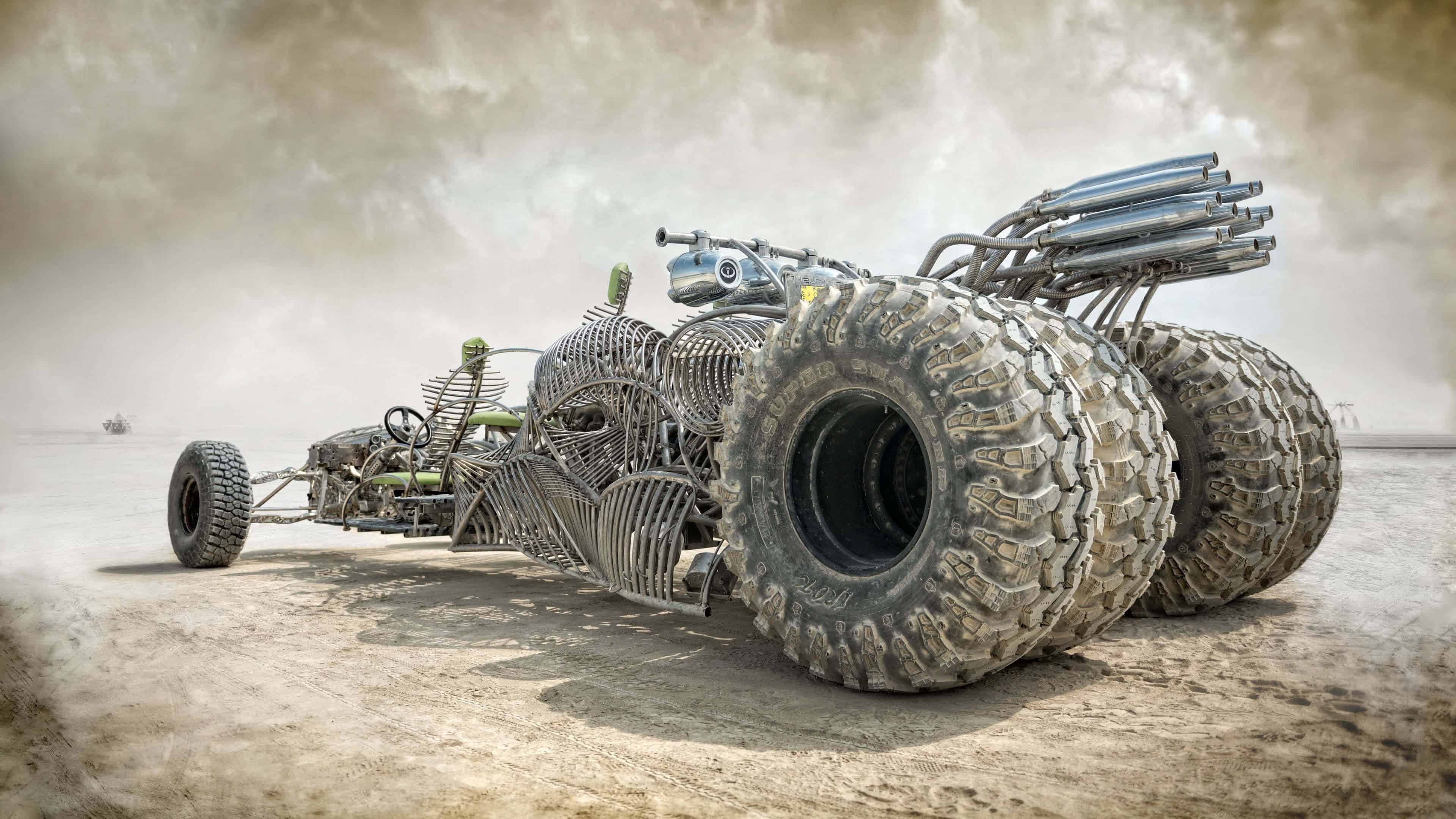 Mad Max: Fury Road, War Rig, Thrilling car chase, Apocalyptic backdrop, 3840x2160 4K Desktop