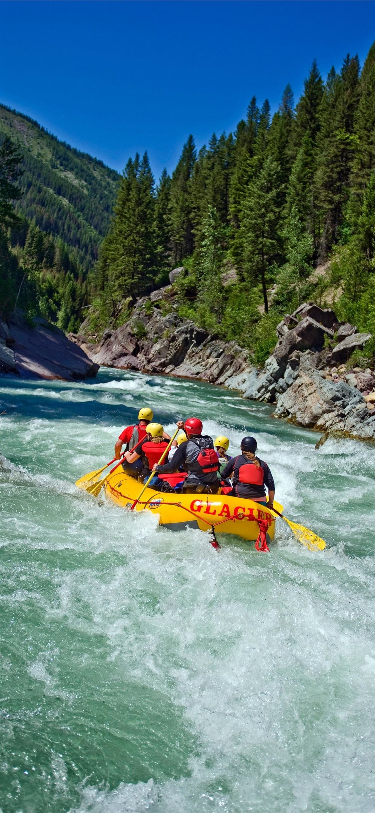 Glacier National Park, Rafting Wallpaper, 1250x2690 HD Phone