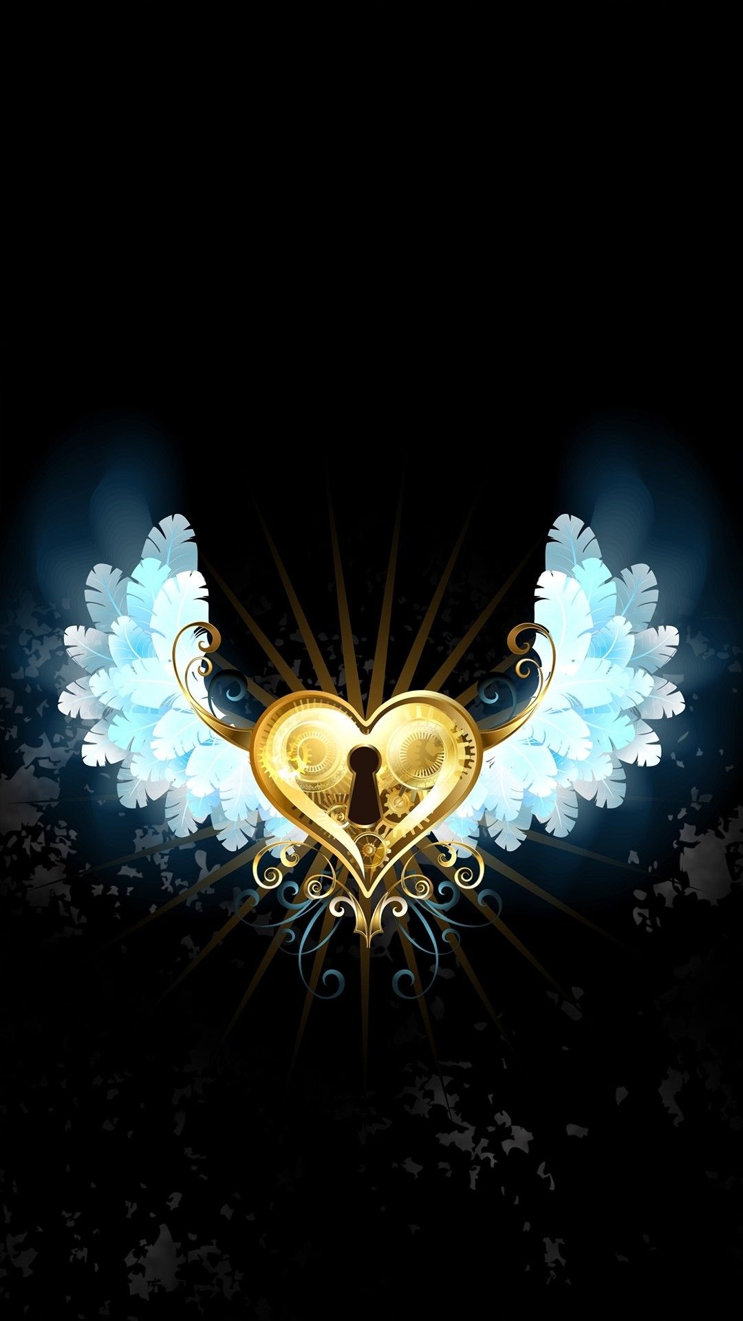 Lock, Heart With Wings Wallpaper, 1080x1920 Full HD Phone