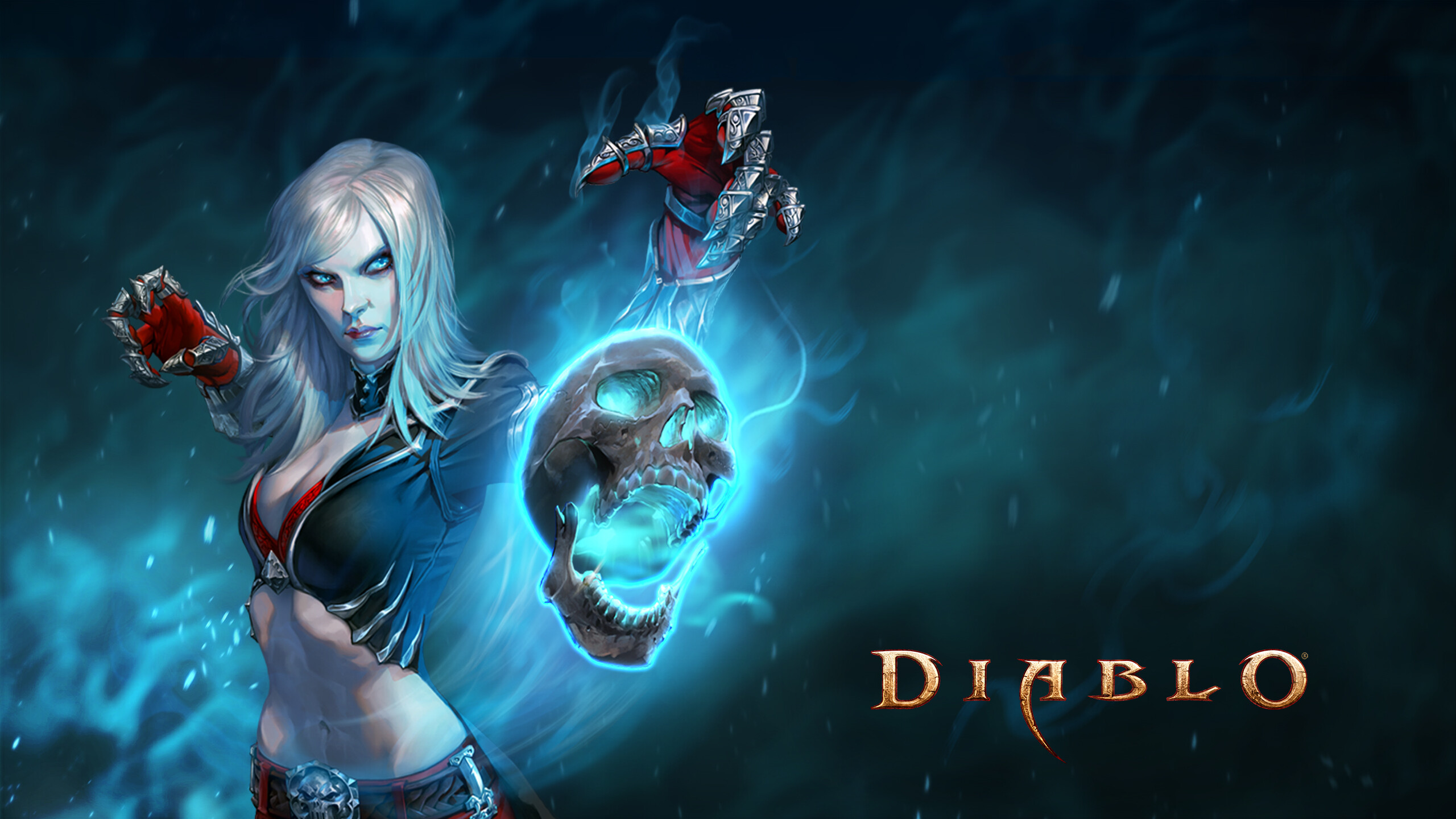 Diablo III wallpaper wonder, Necromancer class, Ethereal gaming art, Legendary battles, 2560x1440 HD Desktop