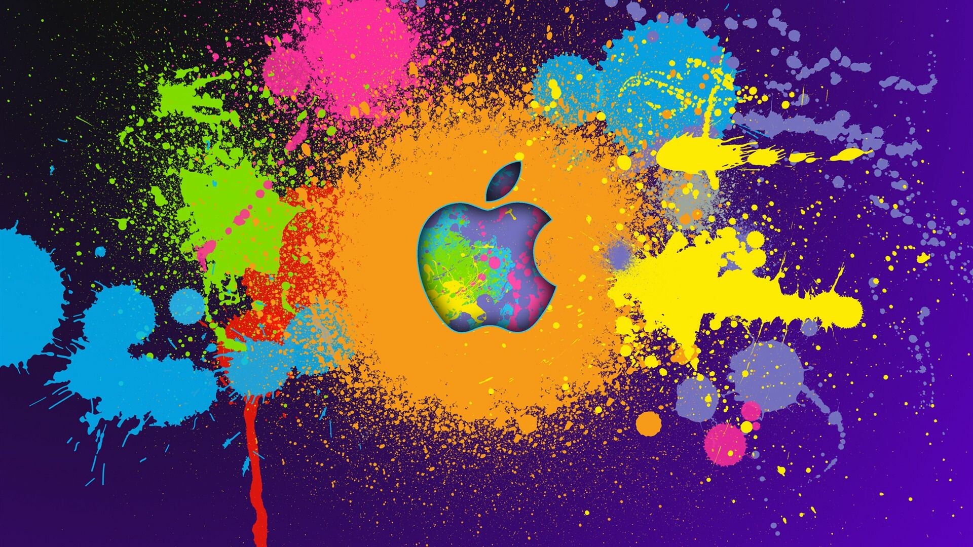 Color splash, Apple Logo Wallpaper, 1920x1080 Full HD Desktop