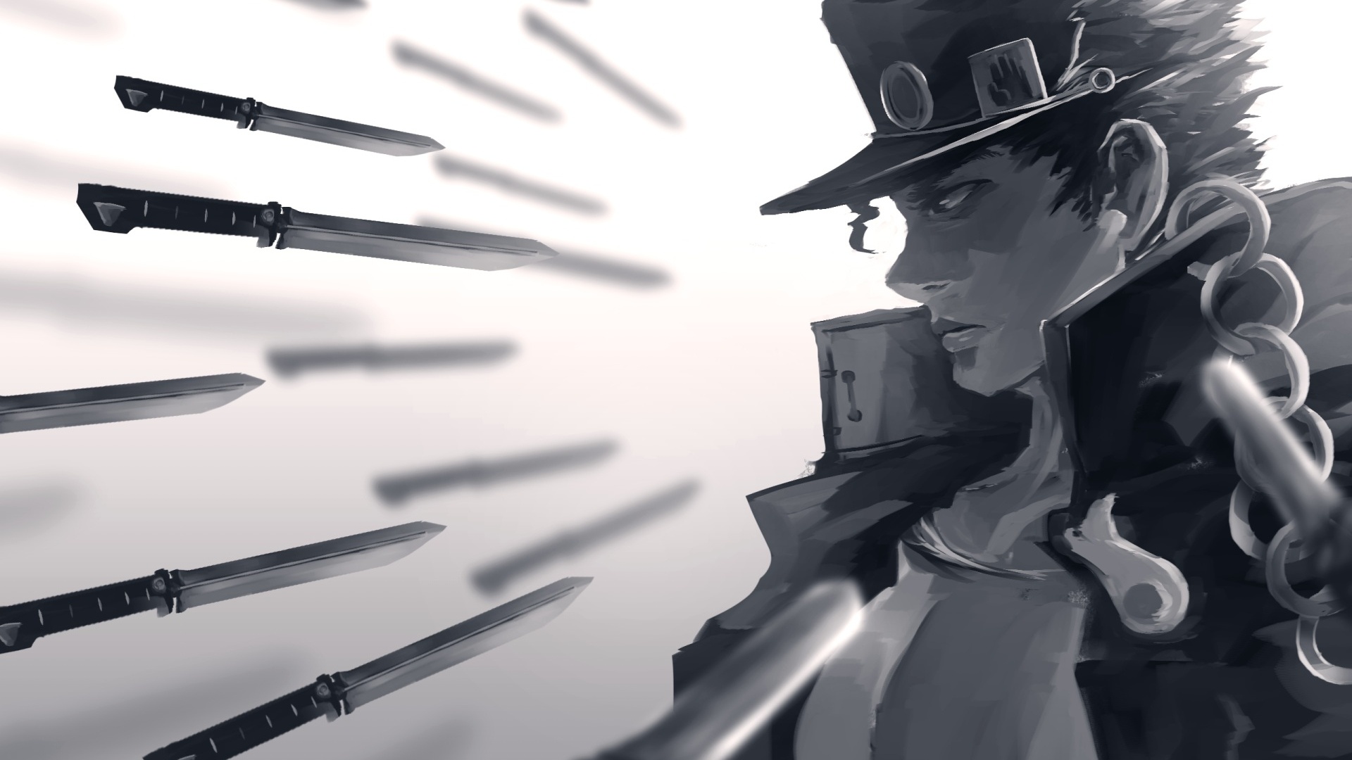 Jotaro Kujo, Anime wallpaper, Stand power, Jojo's Bizarre Adventure, 1920x1080 Full HD Desktop