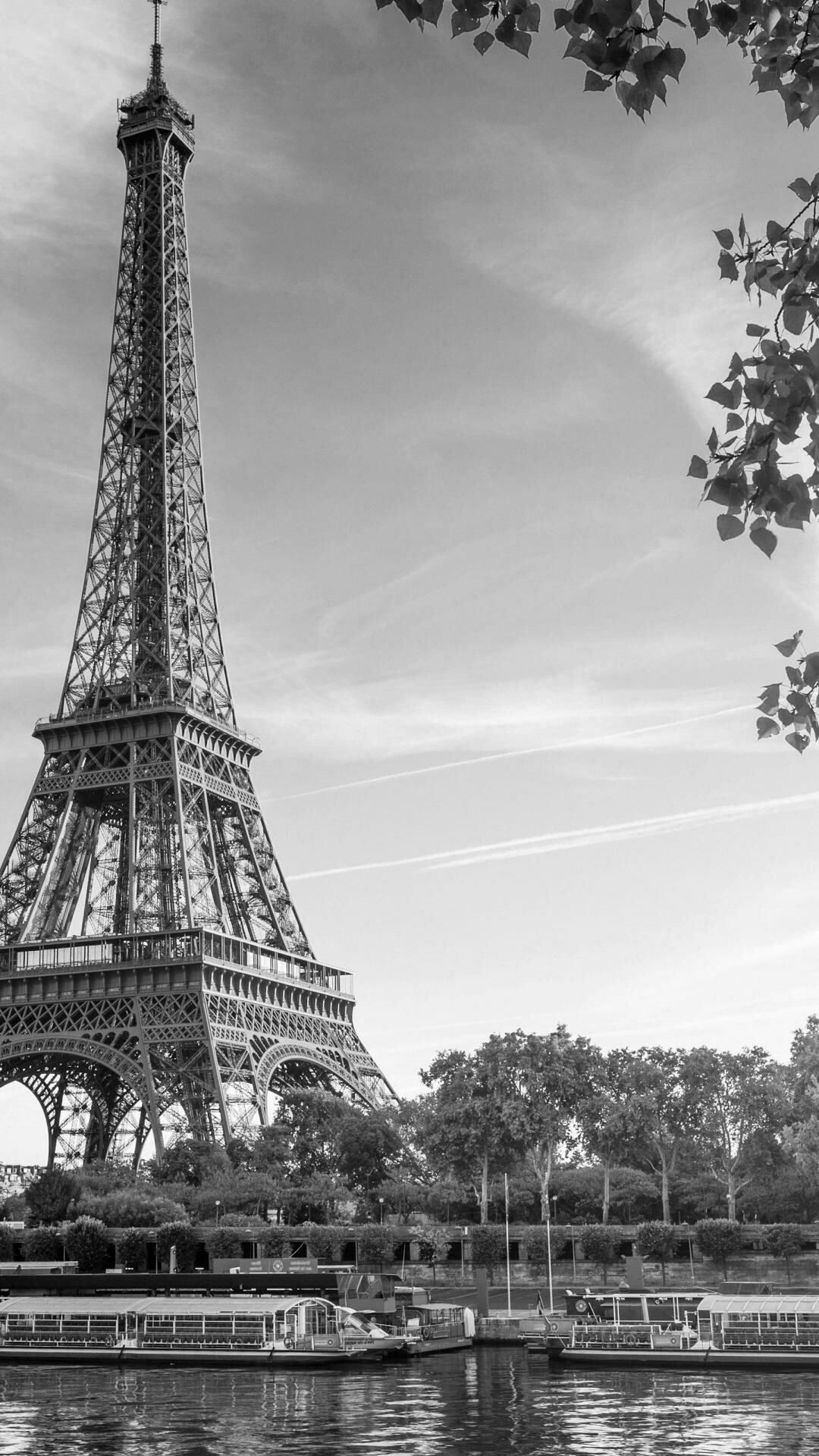 Eiffel Tower, Black and white photography, Timeless elegance, Wallpaper collection, 1080x1920 Full HD Phone