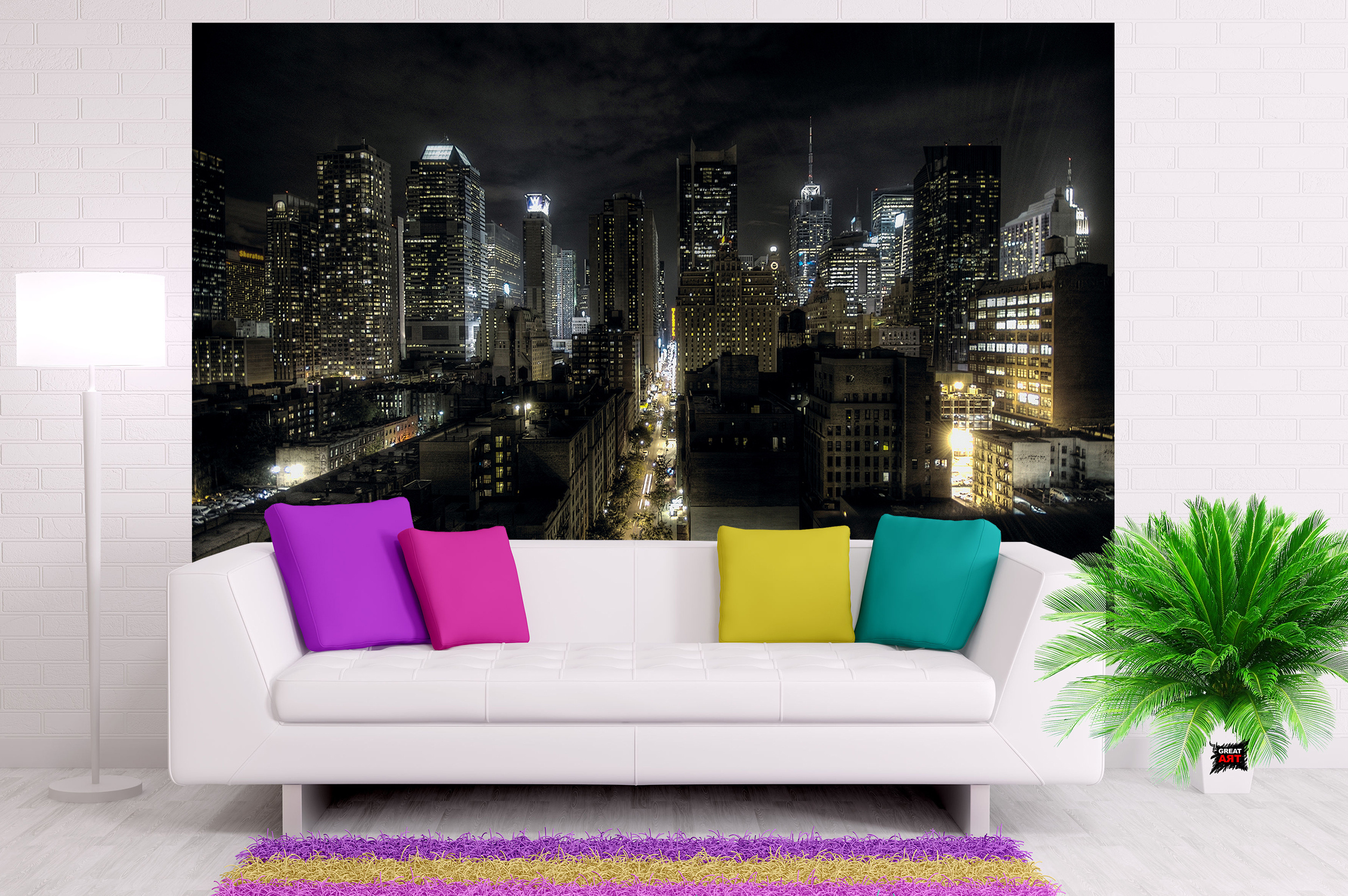 Skyline Mural, Great art fototapete, Manhattan, Nacht wandbild, 2500x1670 HD Desktop