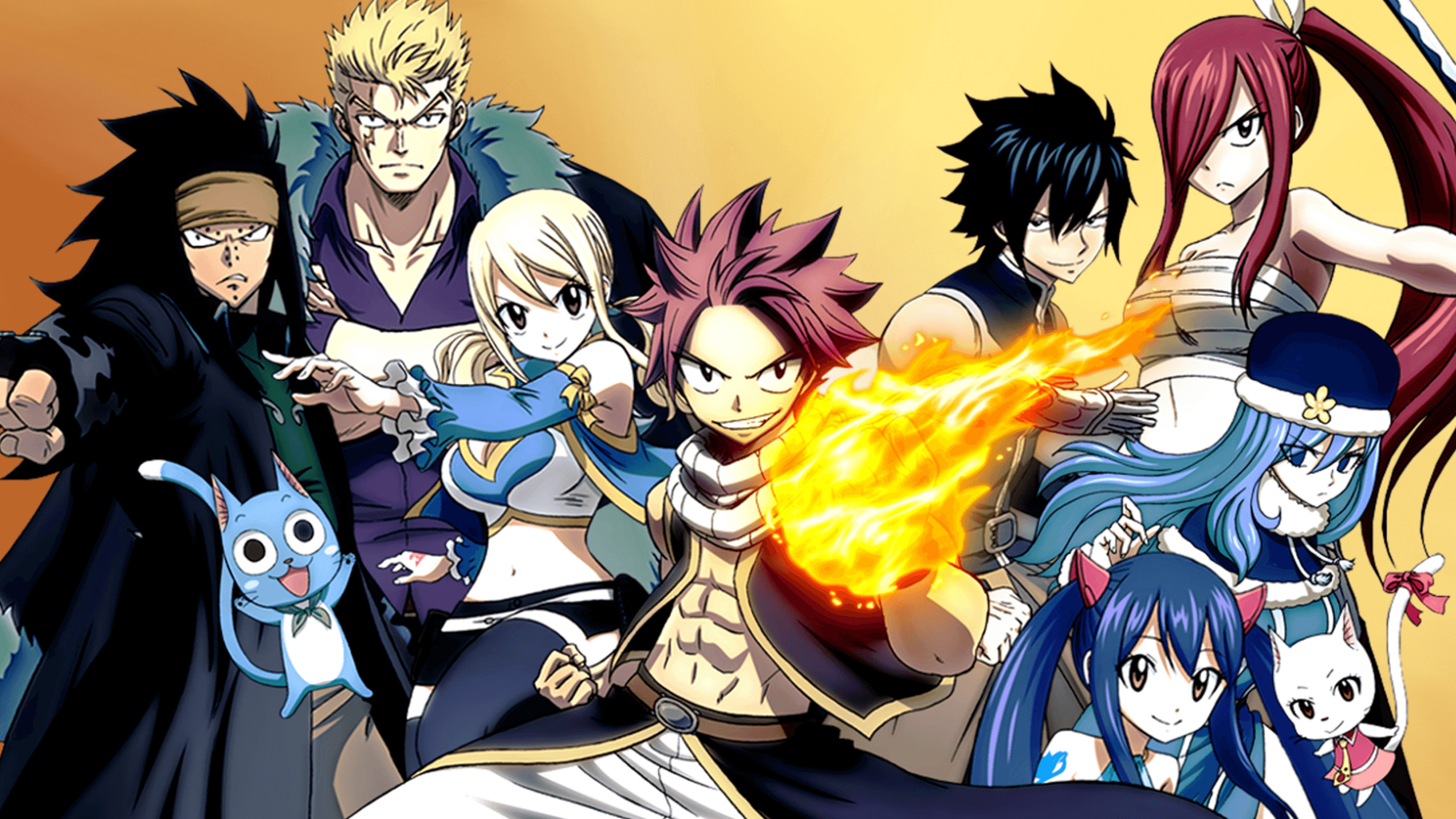 Fairy Tail, Characters, Top Free, Backgrounds, 2560x1440 HD Desktop