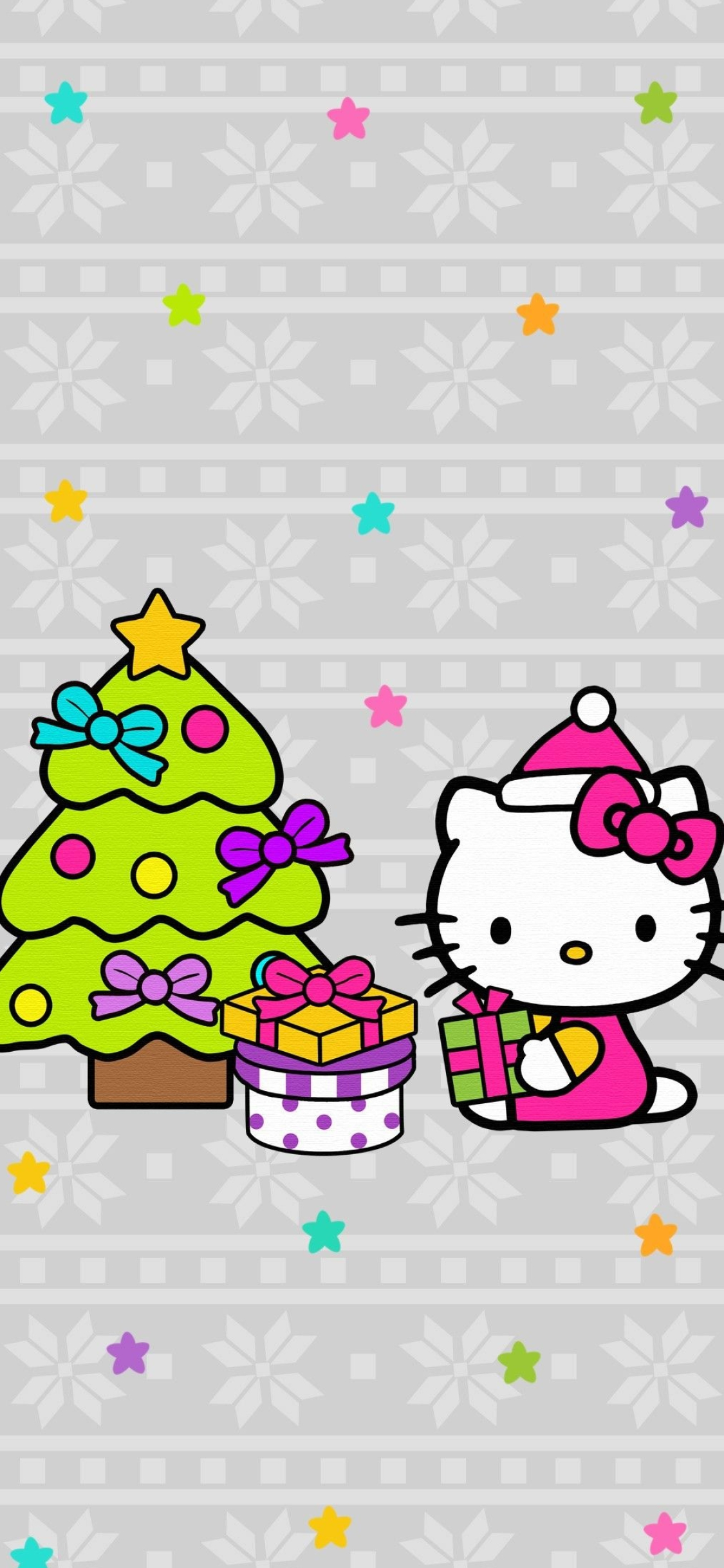 Christmas tree, Hello Kitty Christmas Wallpaper, 1130x2440 HD Phone