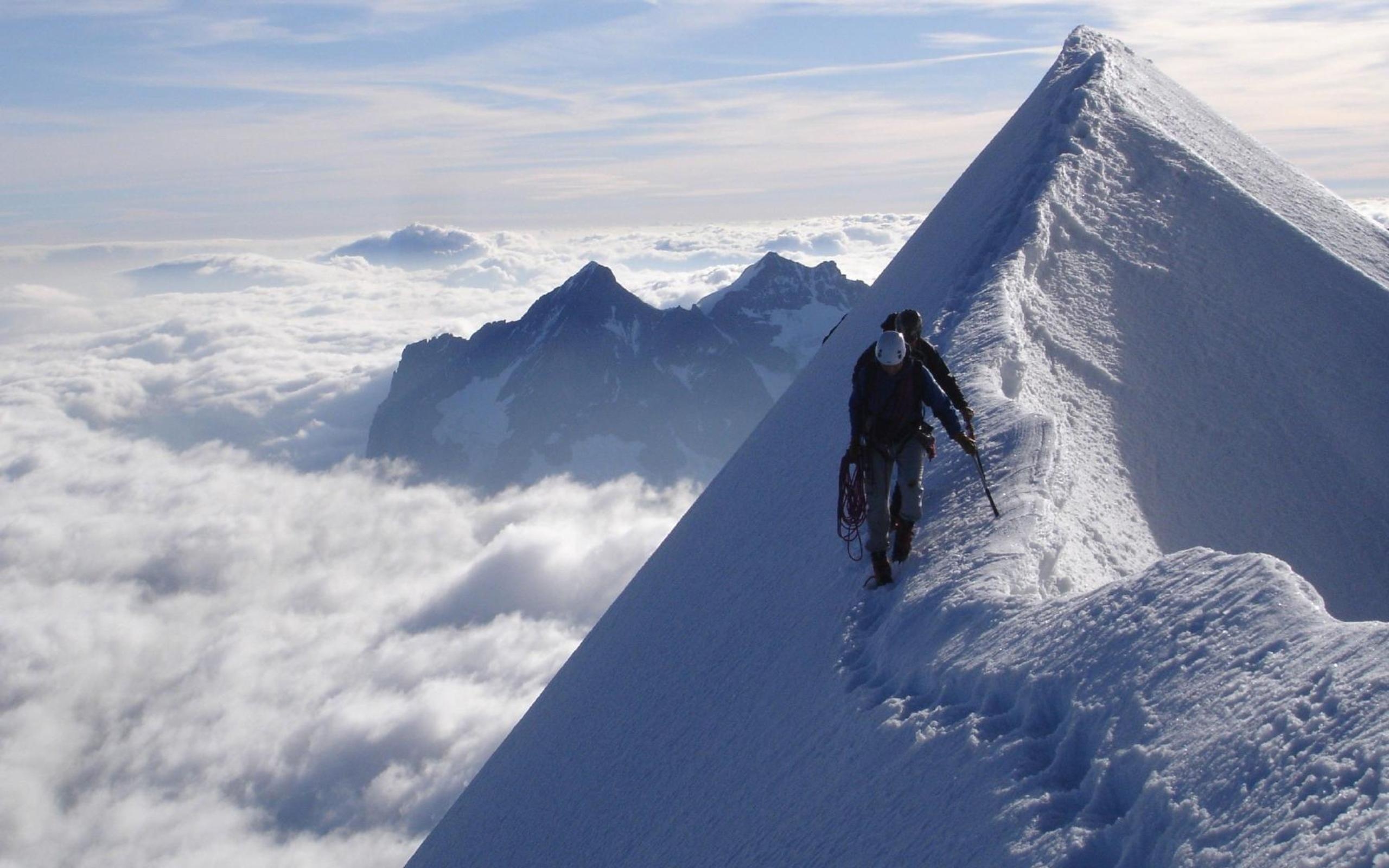 Snowy peaks, Climbing Wallpaper, 2560x1600 HD Desktop