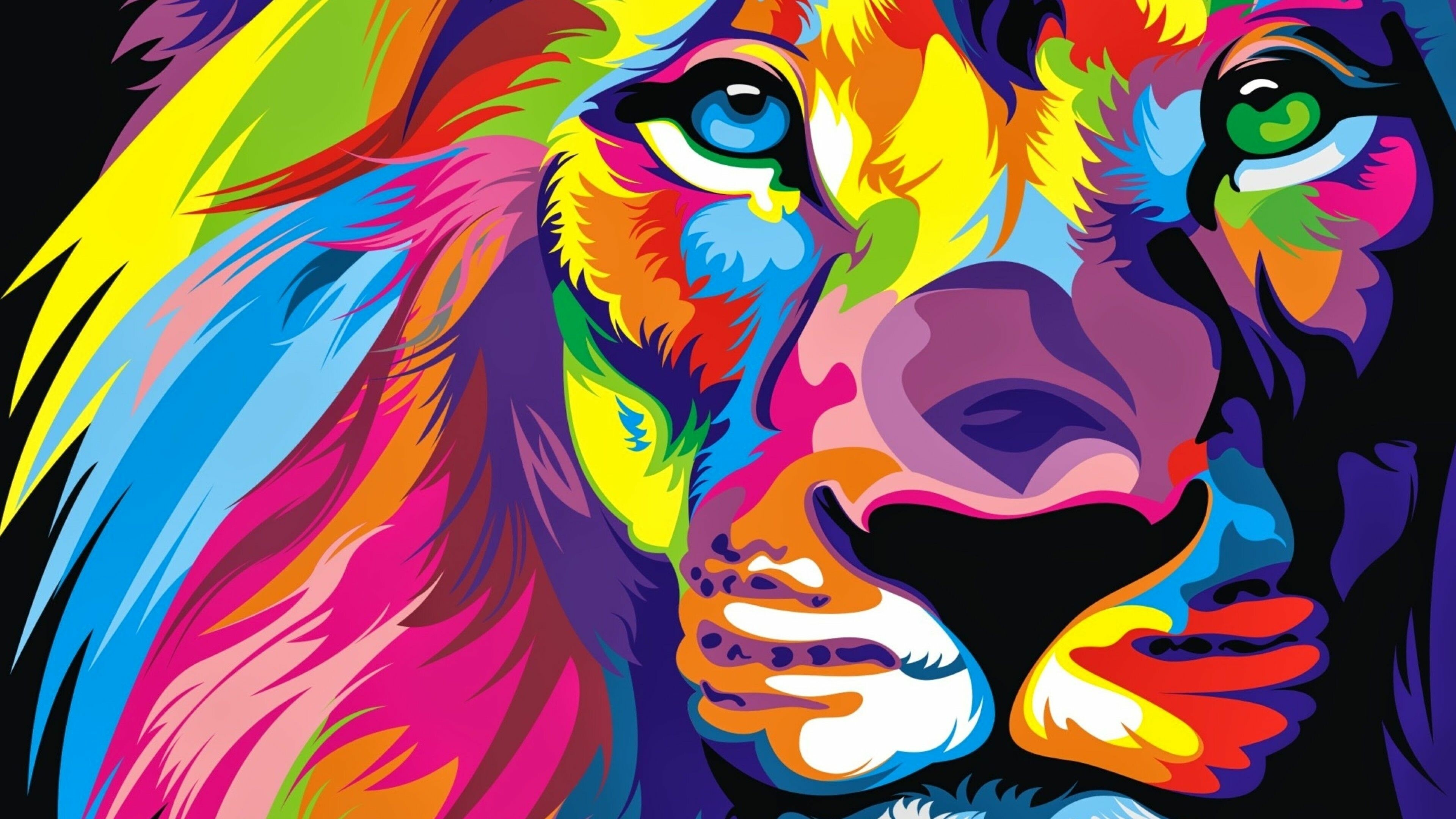 Artwork, Lions Wallpaper, 3840x2160 4K Desktop