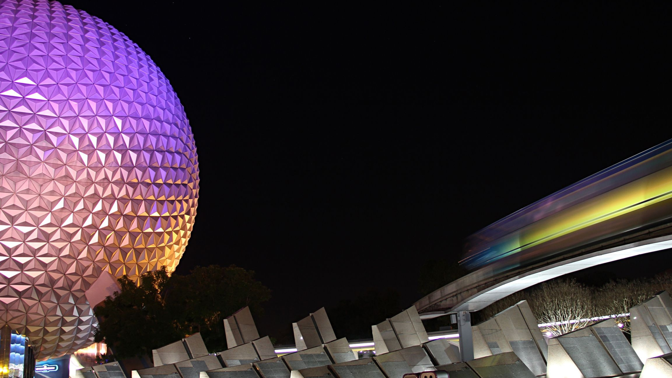 Epcot Park, Night wallpapers, Backgrounds, 2560x1440 HD Desktop