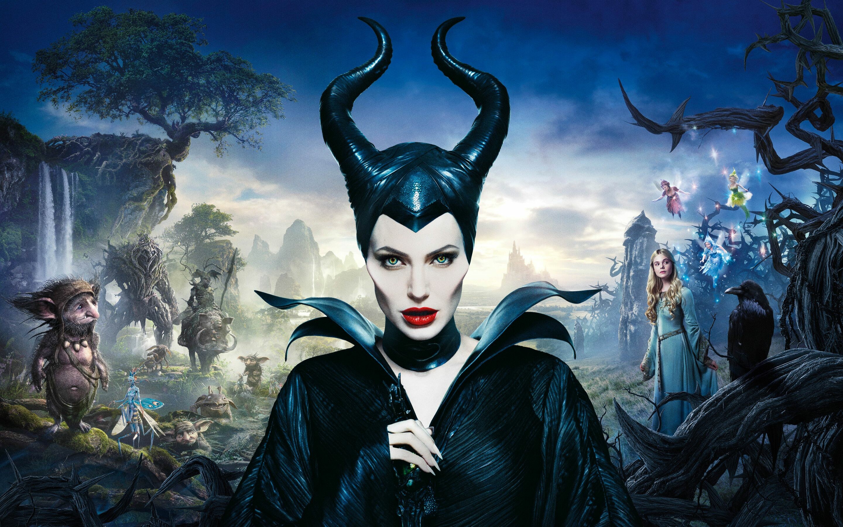 Maleficent, Angelina Jolie, Top wallpapers, Dark fairy tale, 2880x1800 HD Desktop