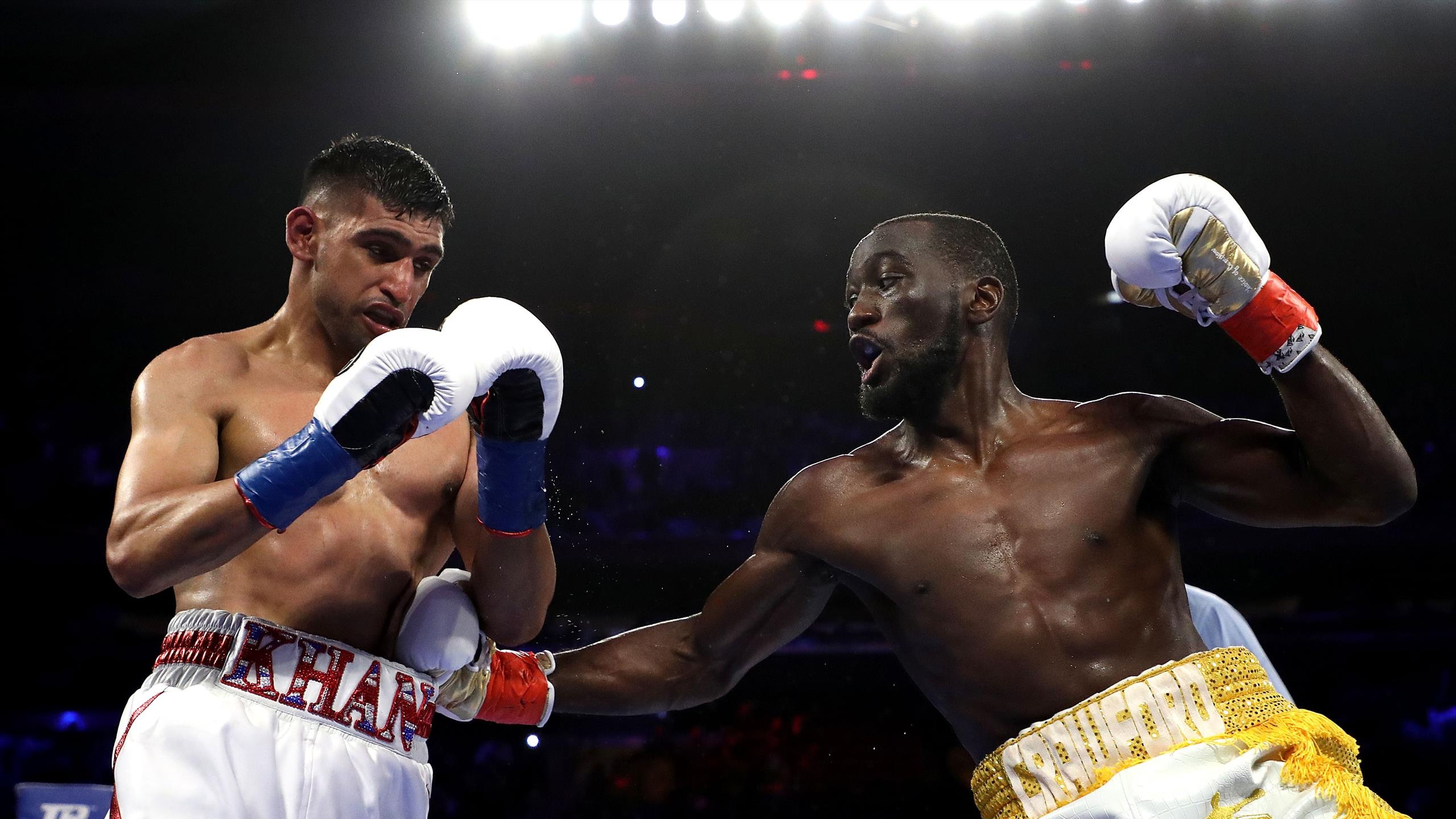 Terence Crawford, Amir Khan's title bid, Controversial low blow, Eurosport, 2560x1440 HD Desktop