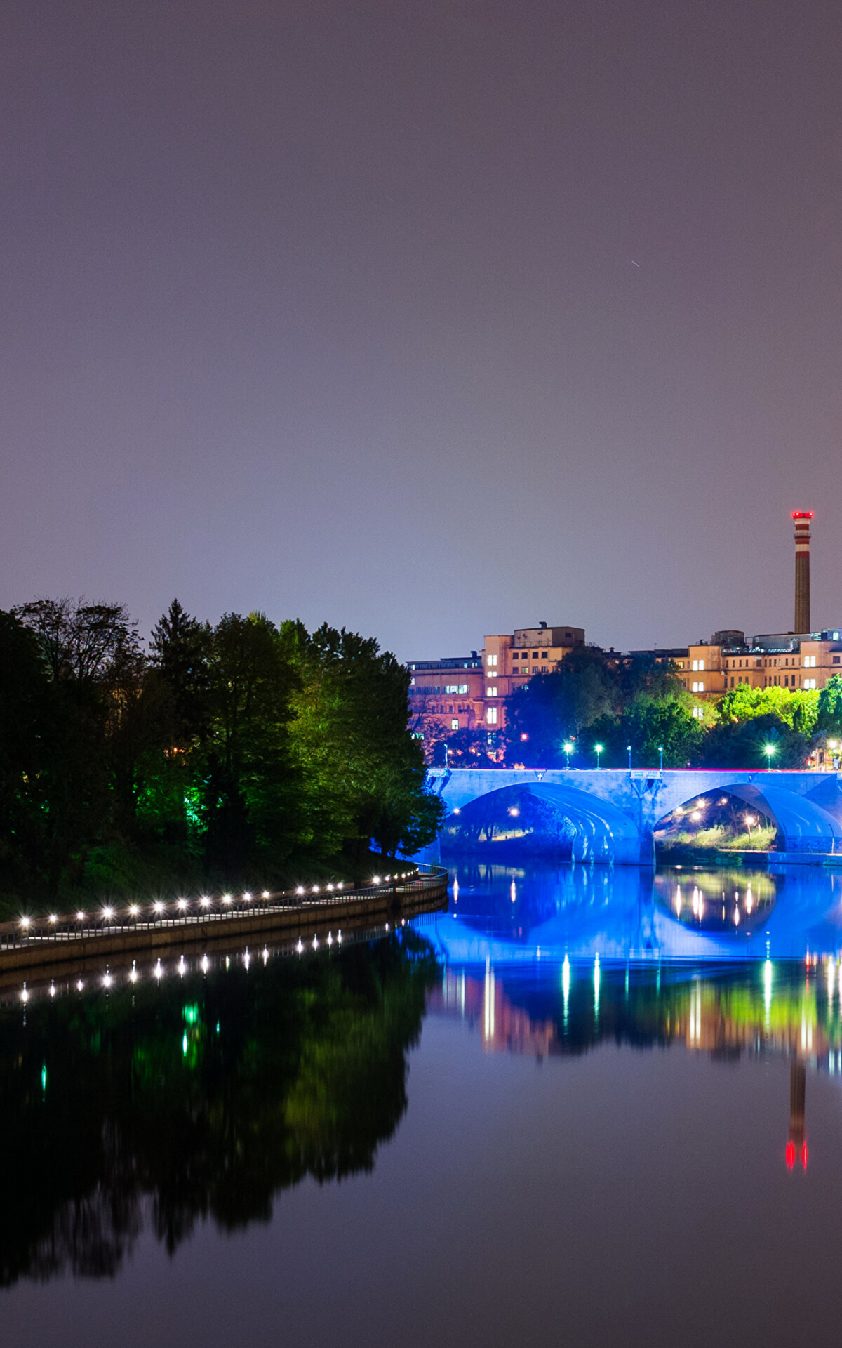 Turin, Italy, River Night, Building, 1200x1920 HD Phone