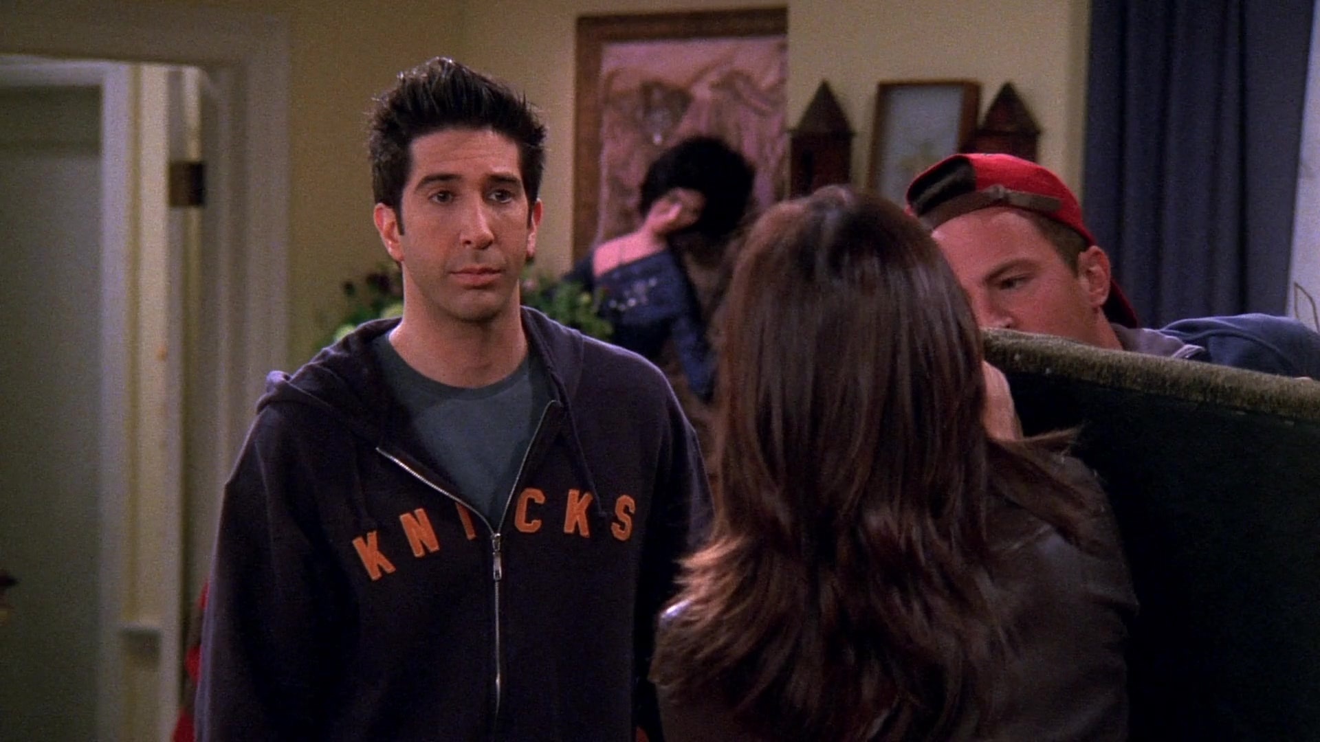 Knicks hoodie, David Schwimmer, Friends, 1920x1080 Full HD Desktop