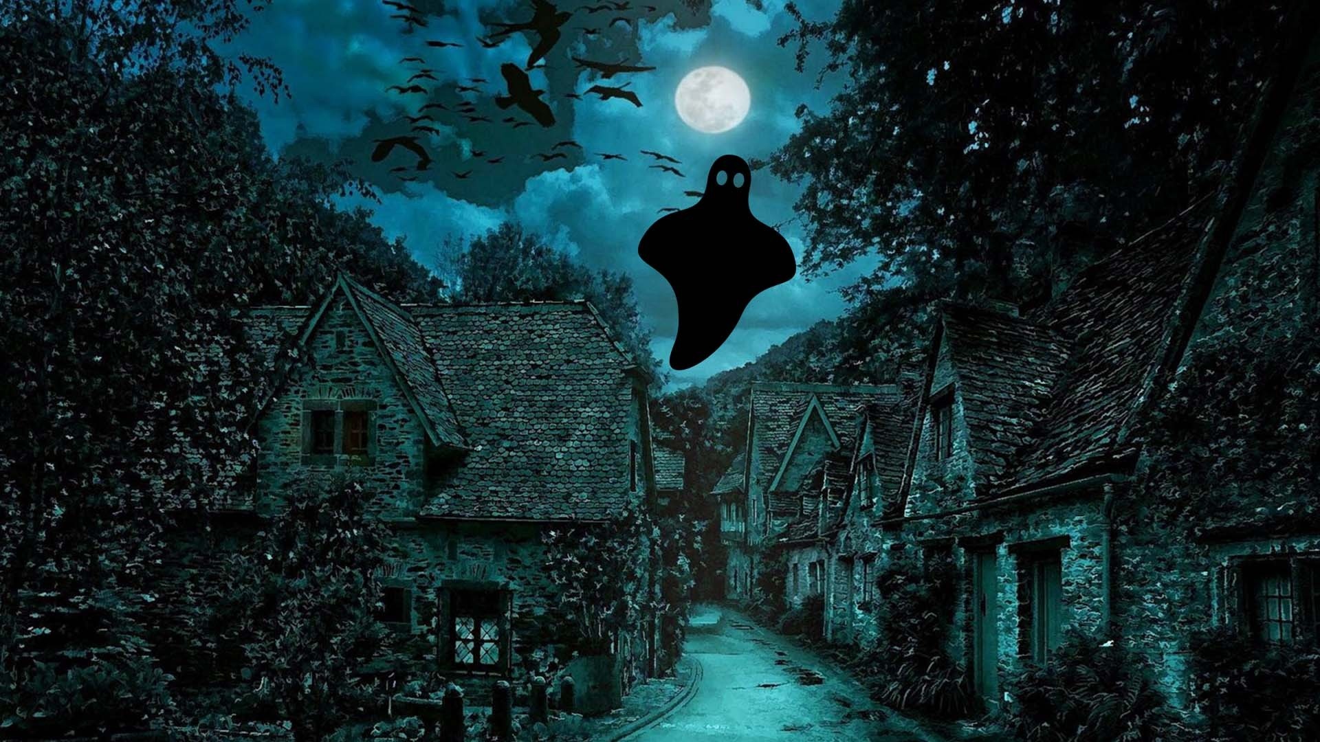 Halloween village, Ghosts Wallpaper, 1920x1080 Full HD Desktop