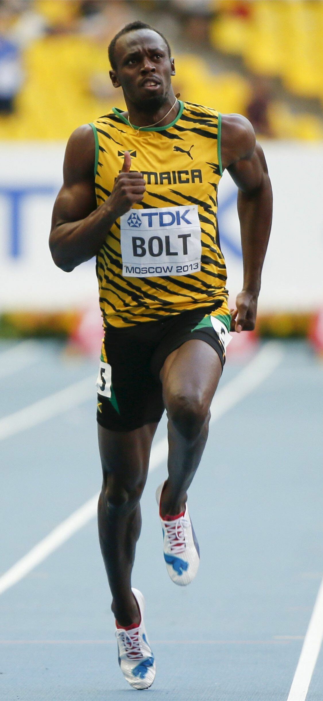 World Athletics Championships Moscow 2013, Usain Bolt Wallpaper, 1130x2440 HD Phone