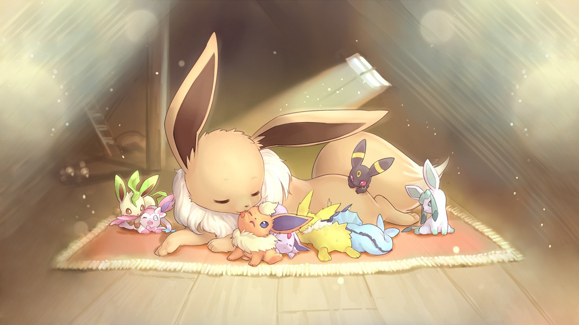 Jolteon, Sylveon Pokemon, Magical beauty, Fairy type, 1920x1080 Full HD Desktop