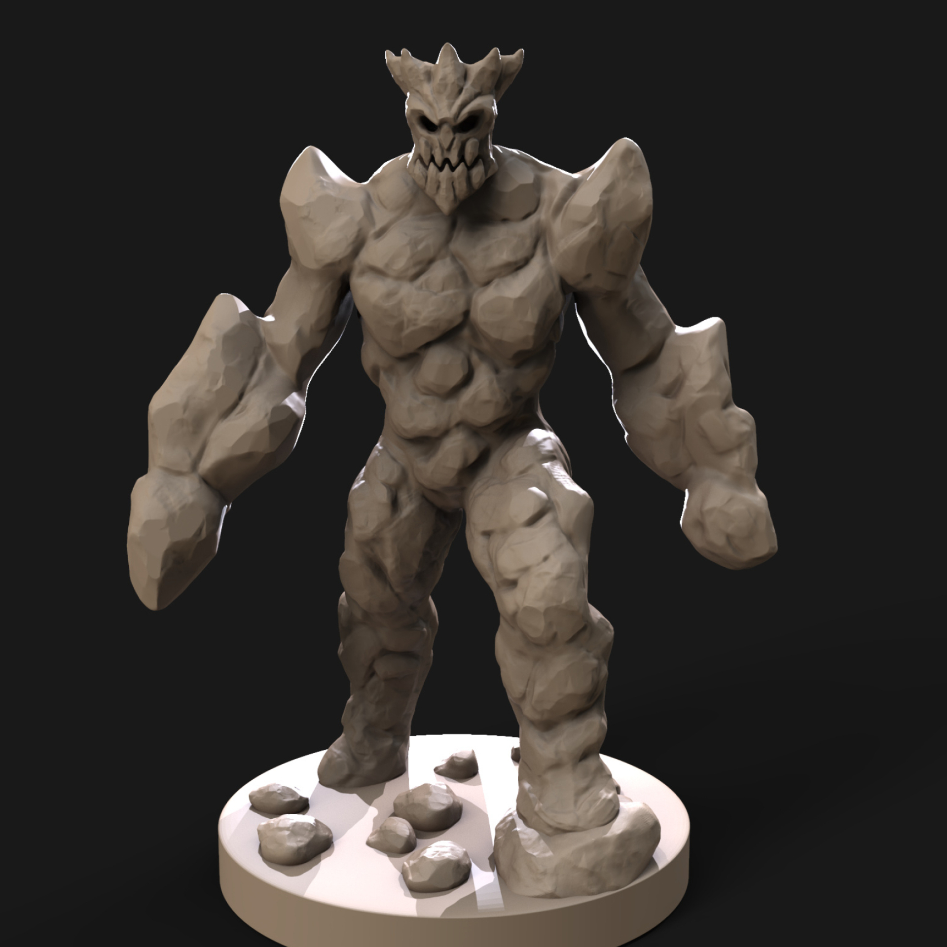 Stone Golem, 3D printing model, Detailed sculpture, Cult classic, 1920x1920 HD Phone