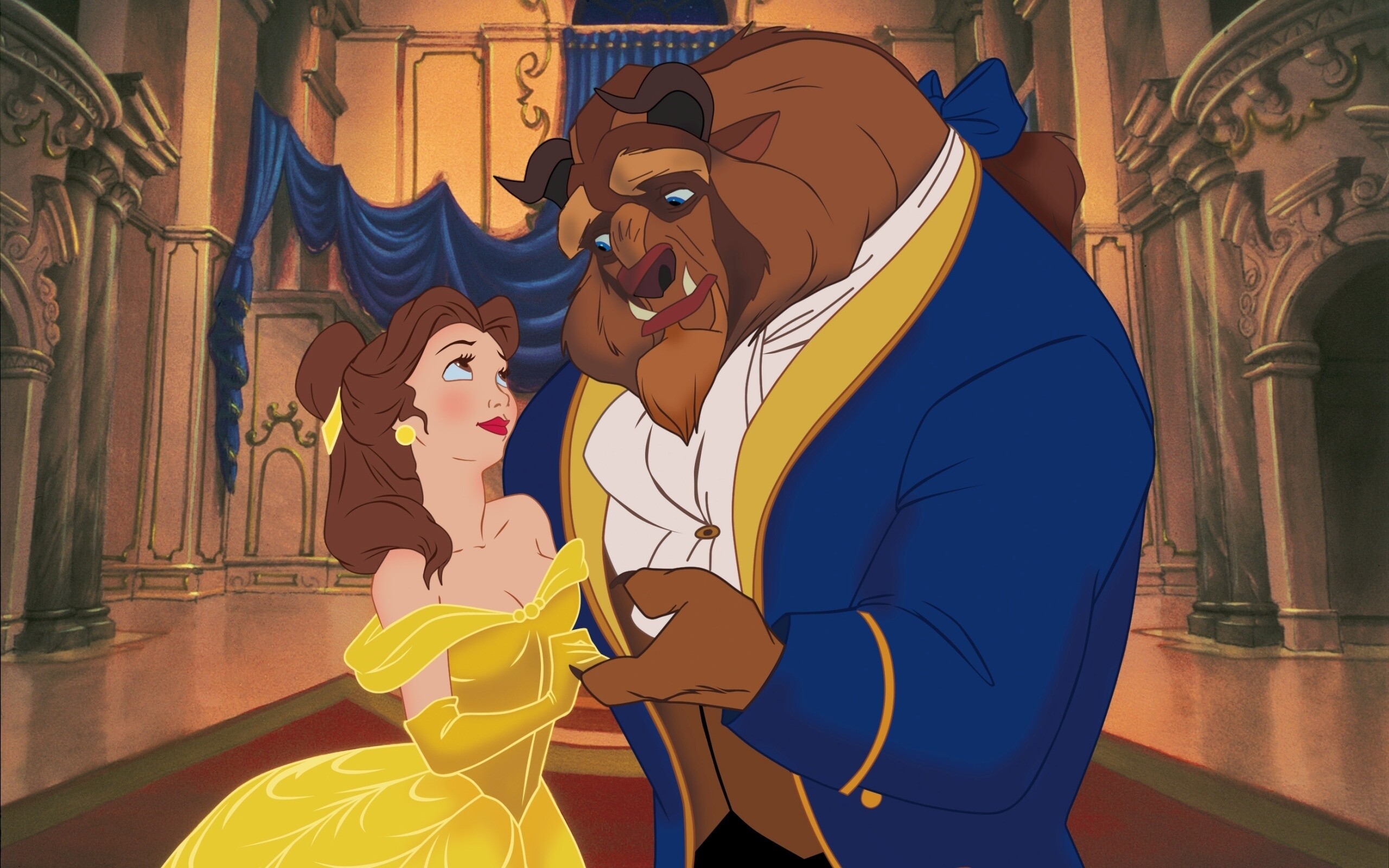 Beauty and the Beast animation, Disney cartoons, Classic wallpaper, Nostalgic feel, 2560x1600 HD Desktop